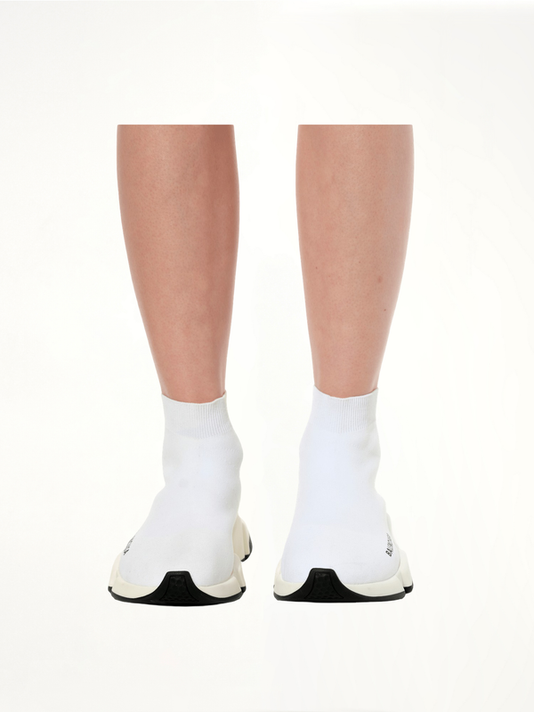 Logo Speed Sneaker in White Front View | BALENCIAGA