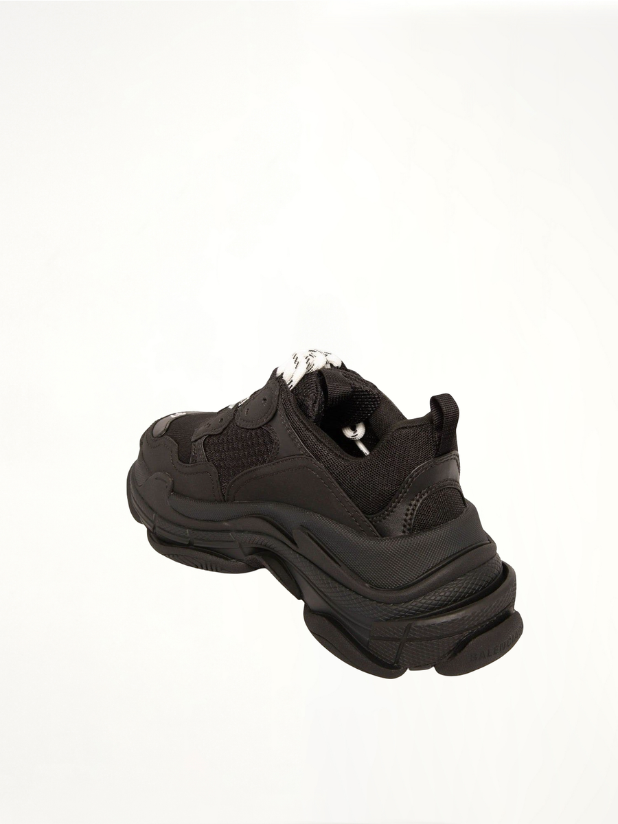 Triple S Sneakers in Black Back View | BALENCIAGA