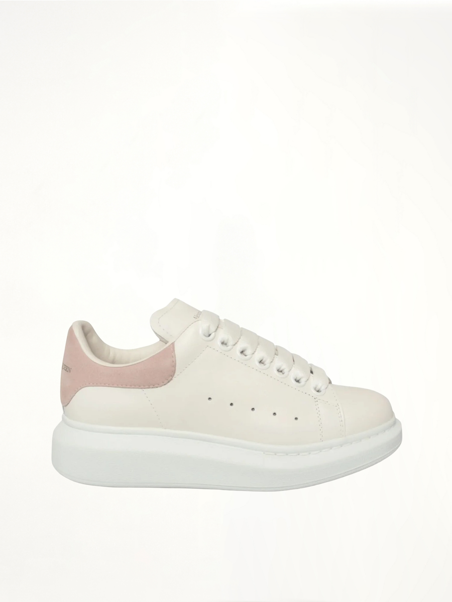 Larry Oversized Sneaker in White/Patchouli Side View | ALEXANDER MCQUEEN