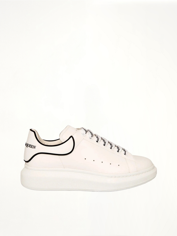 Larry Rubber Heel Sneaker in White Side View | ALEXANDER MCQUEEN