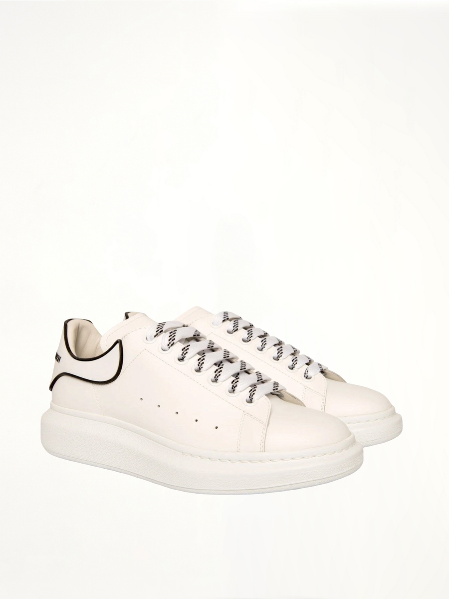 Larry Rubber Heel Sneaker in White Front View | ALEXANDER MCQUEEN