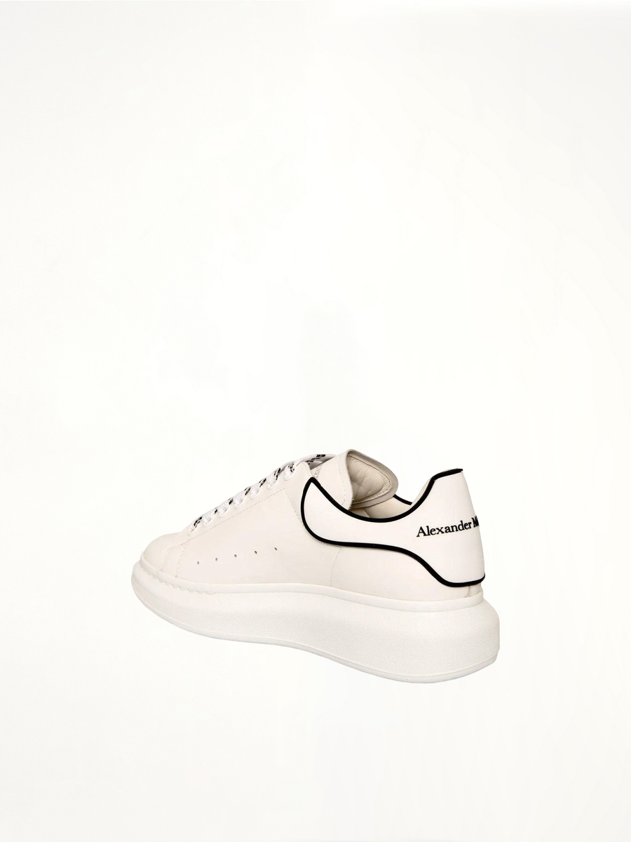 Larry Rubber Heel Sneaker in White Back View | ALEXANDER MCQUEEN