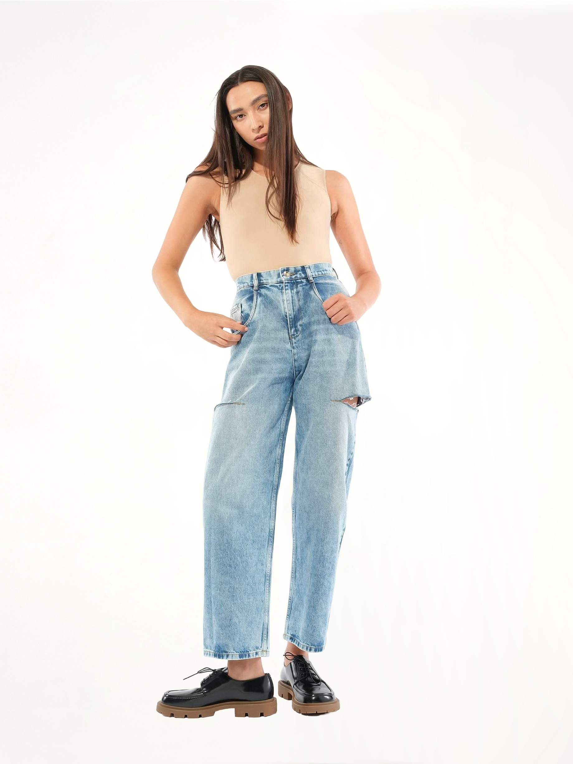 ノースリーブ ボディスーツ スキン