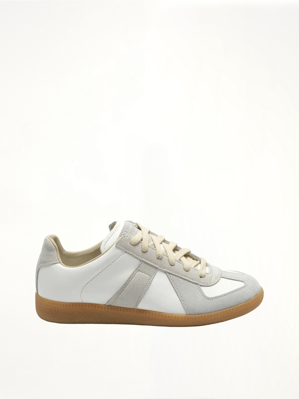 Replica Leather Sneaker in White Side View | MAISON MARGIELA