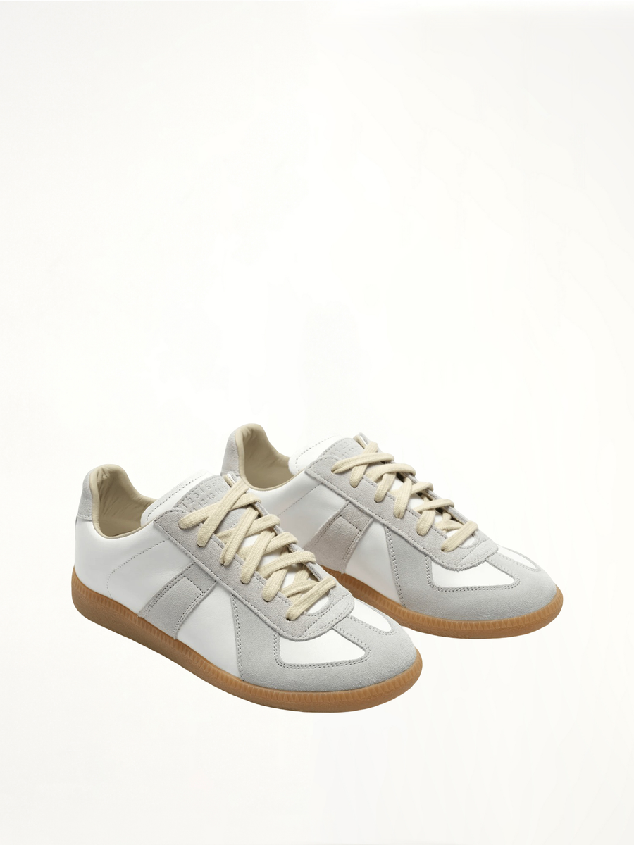 Replica Leather Sneaker in White Front View | MAISON MARGIELA