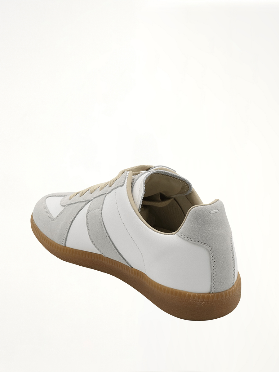 Replica Leather Sneaker in White Back View | MAISON MARGIELA