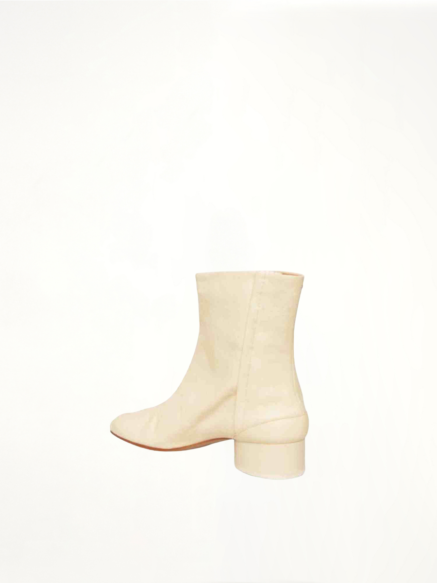 Tabi Ankle Boots 3cm Heel in White Back View | MAISON MARGIELA