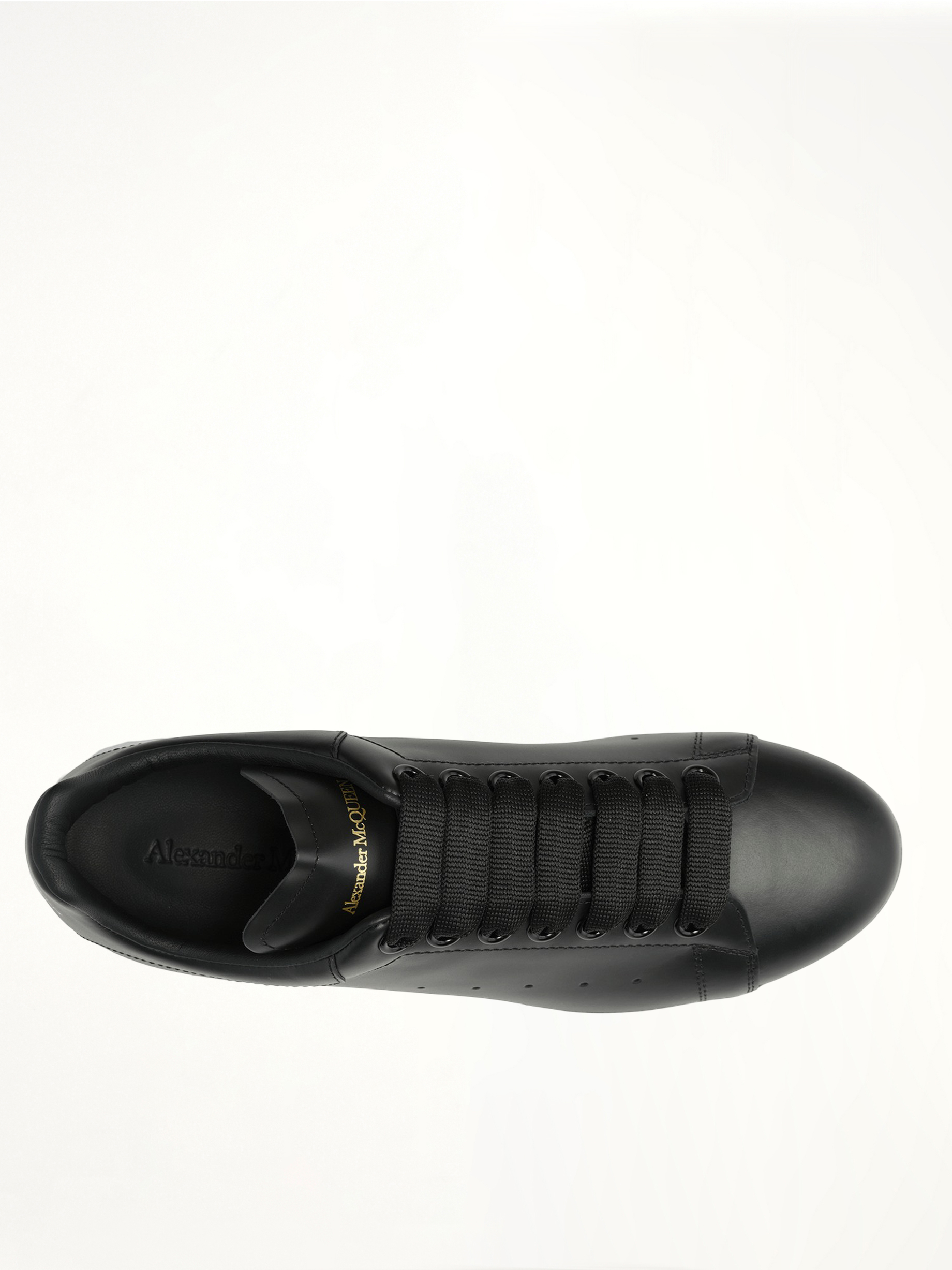 Larry Oversized Sneakers in Black/White Back View | ALEXANDER MCQUEEN