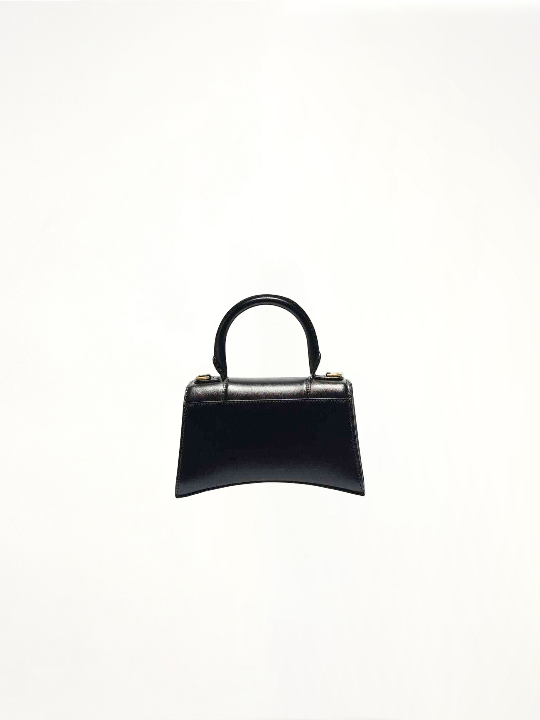 Hourglass XS Handbag in Box Calfskin in Black