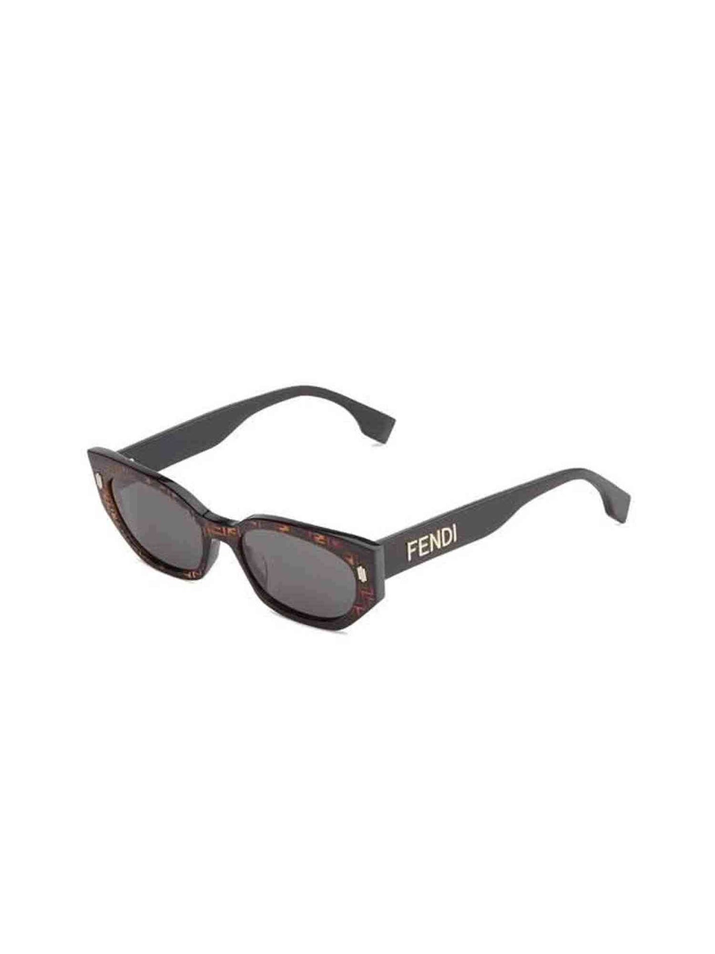 FE40018I Logo Sunglasses with Smoke Lens in Coloured Havana
