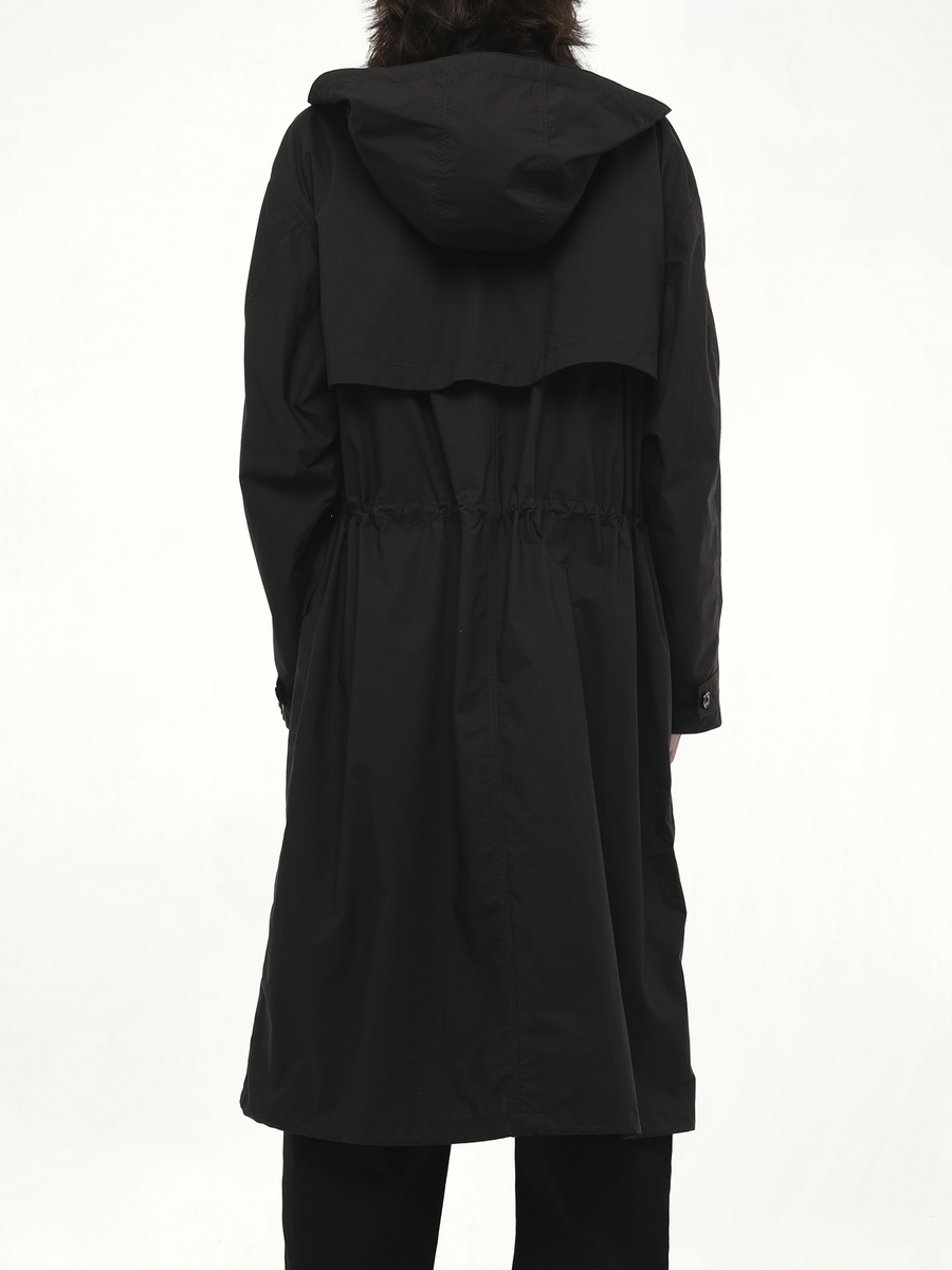 Light Hooded Trench in Black