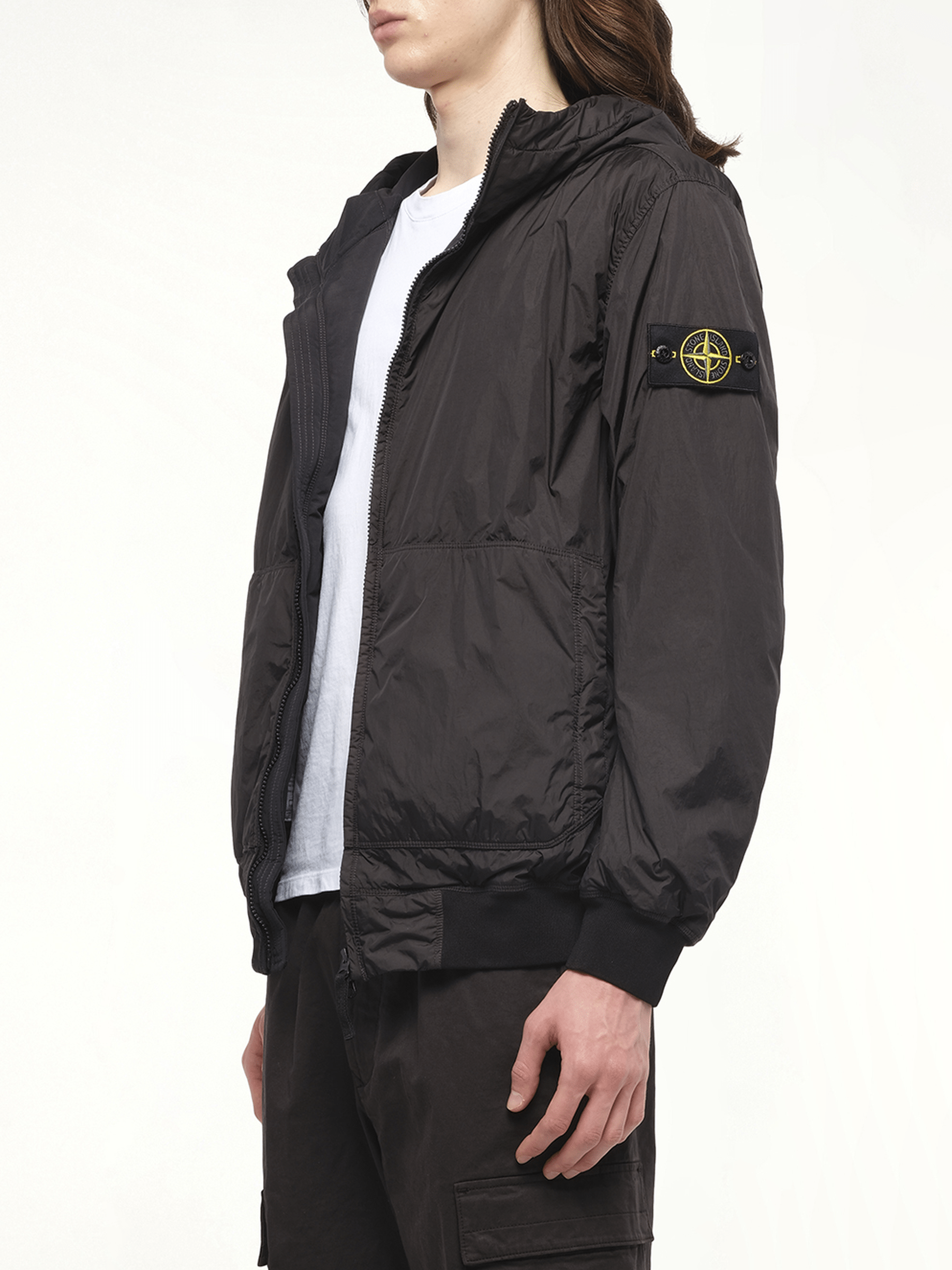 410001 Garment Dyed Crinkle Reps Jacket in Black