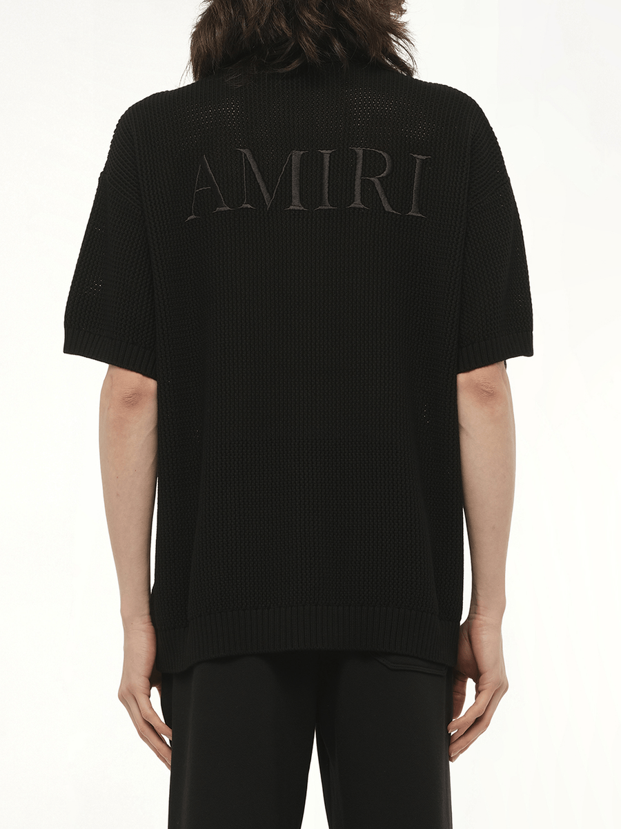 Amiri Crochet Mesh Shirt in Black
