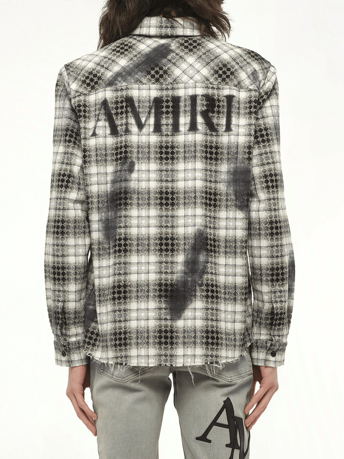 MA Quad Bleach Flannel Shirt in Black