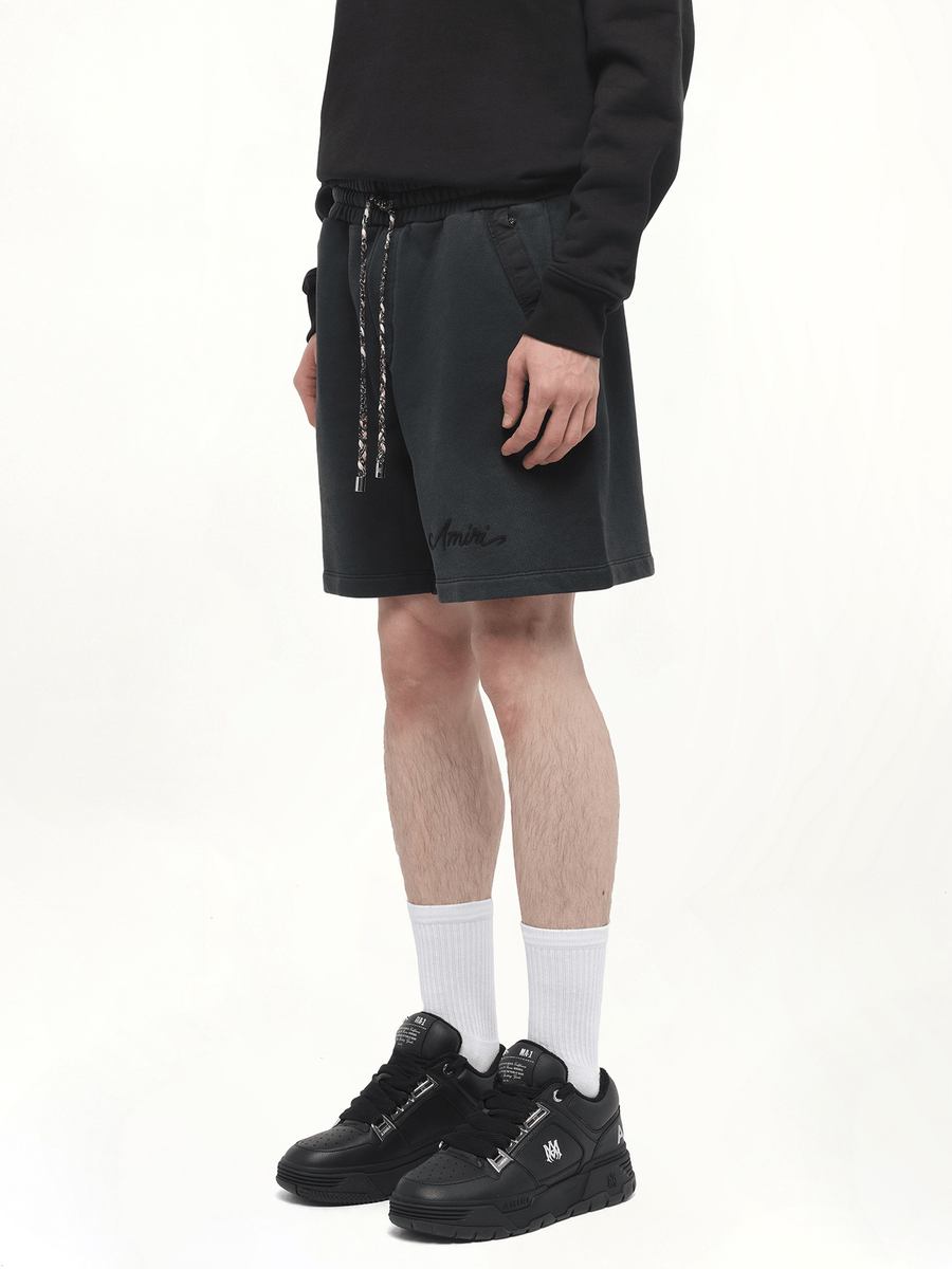 Bleach Bandana Shorts in Black