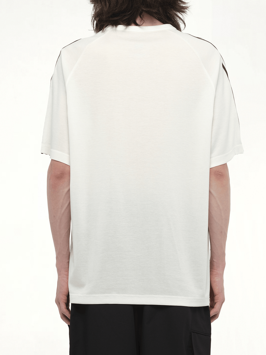 Wire Stripe Short Sleeve T-Shirt in White