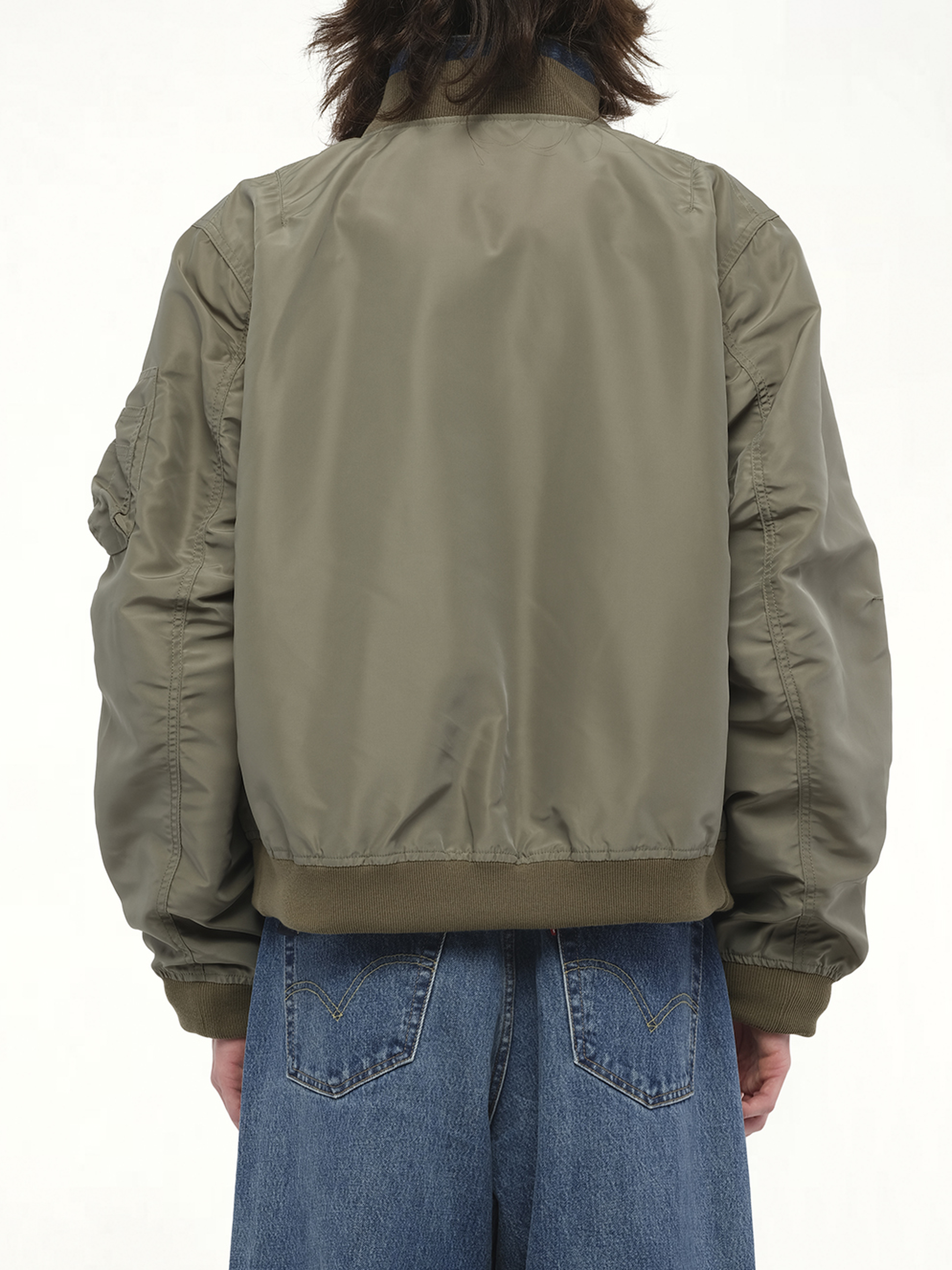 Levi's Denim x Nylon Twill Reversible Blouson in Blue/Khaki