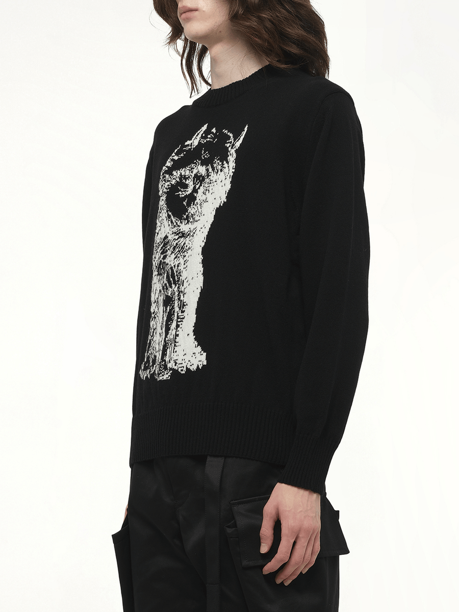 WHERE THE WILD THINGS ARE Wool Knit Pullover in Black