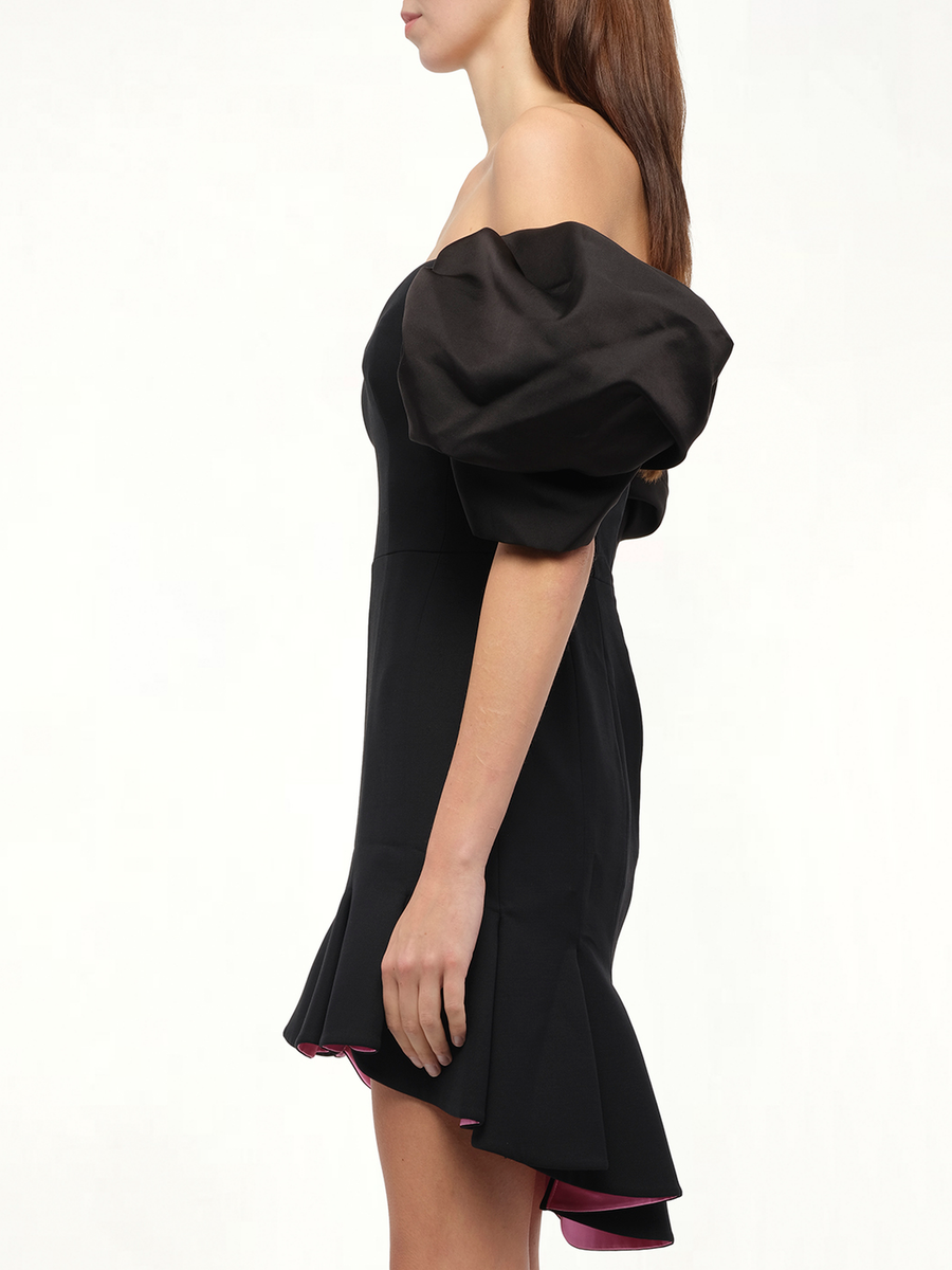 Wool Silk Dress in Black