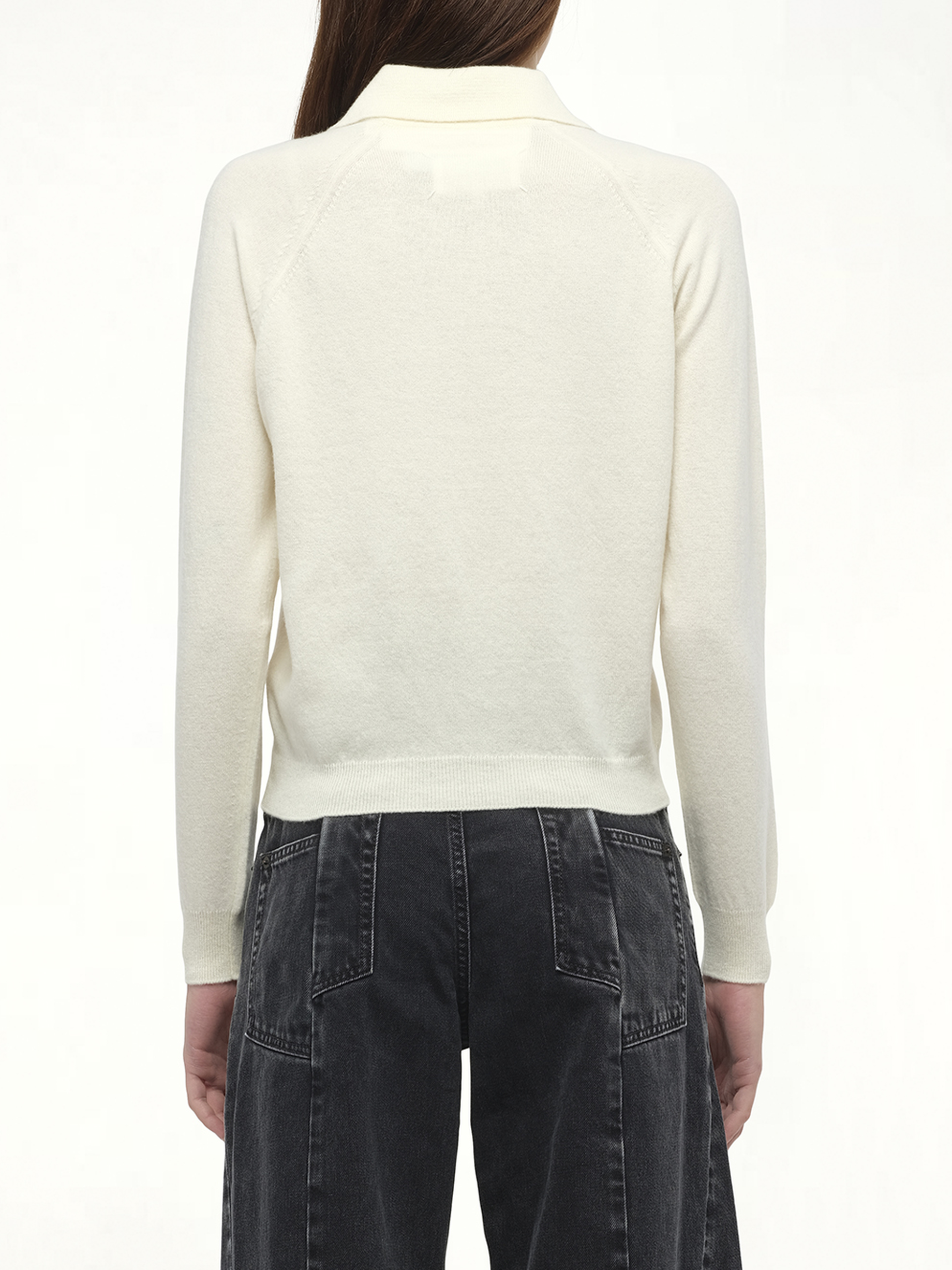 Wool Polo Shirt in Off White