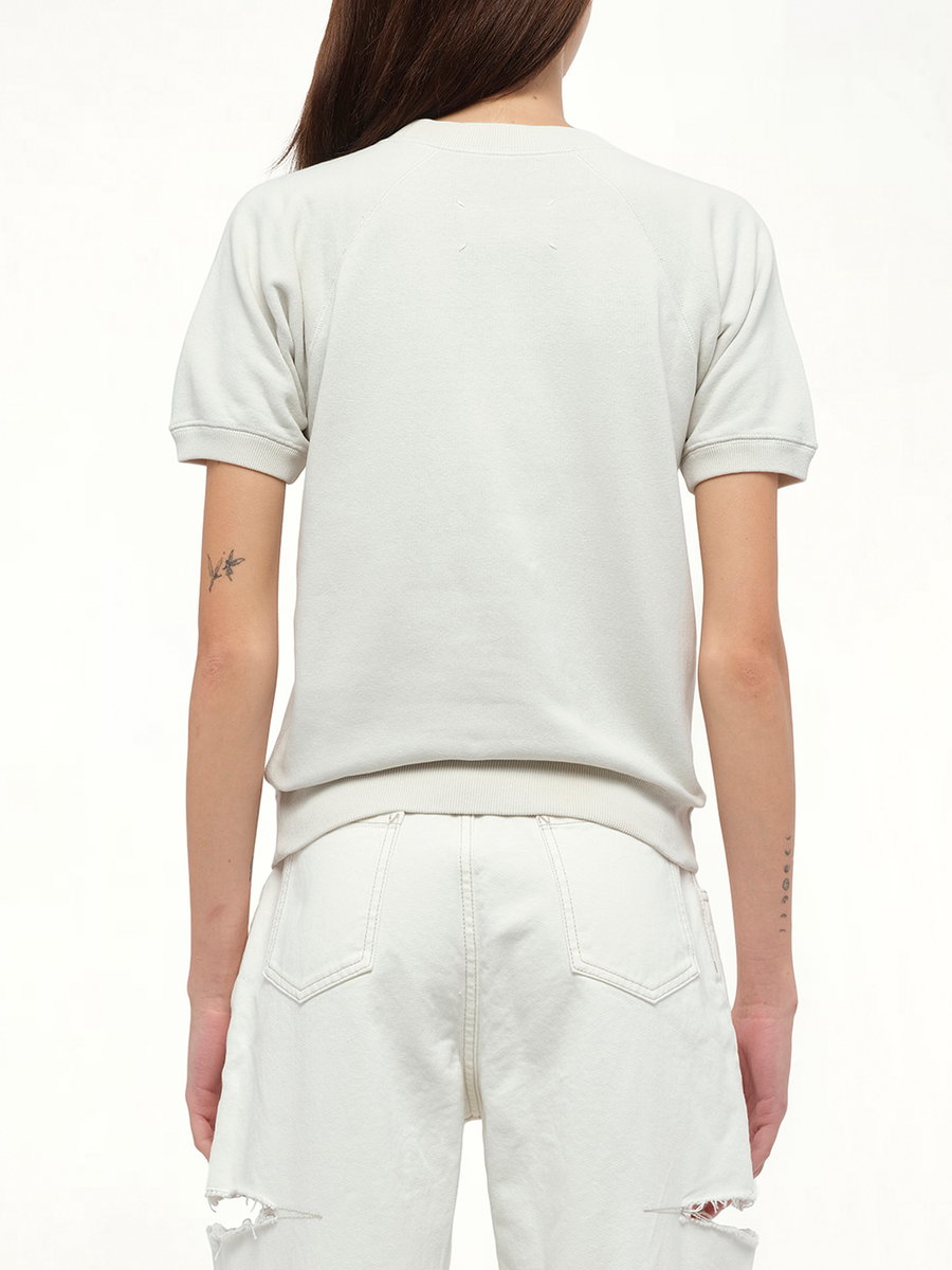 Margiela Short Sleeve Sweatshirt in Butter