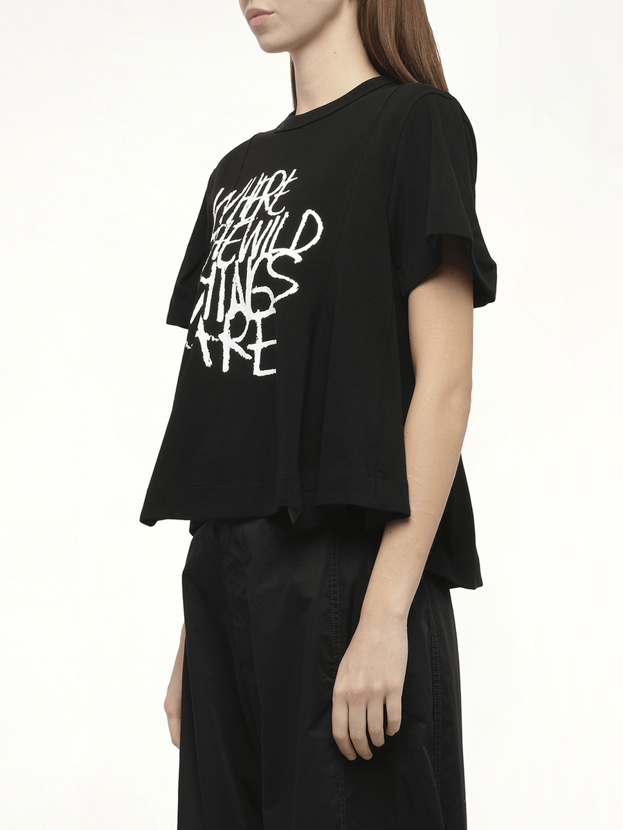 WHERE THE WILD THINGS ARE Cotton Jersey T-Shirt in Black
