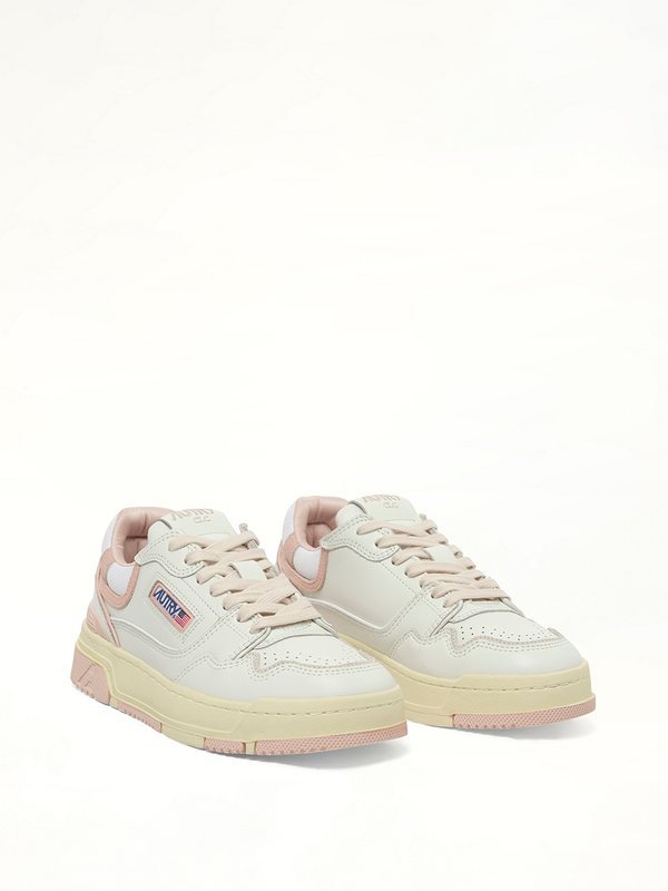 CLC Low Sneakers in White/Powder Front View | AUTRY
