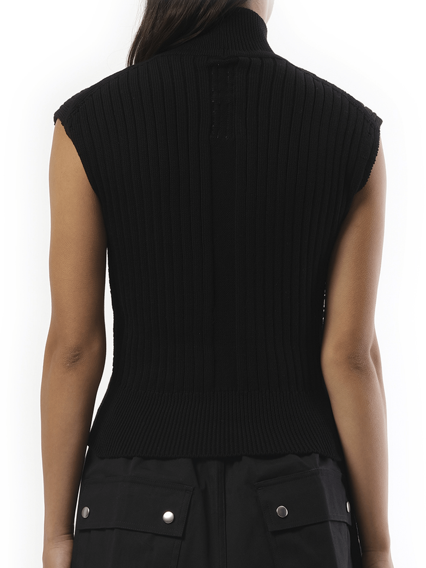Rick Owens Megarib Sleeveless Turtle in Black