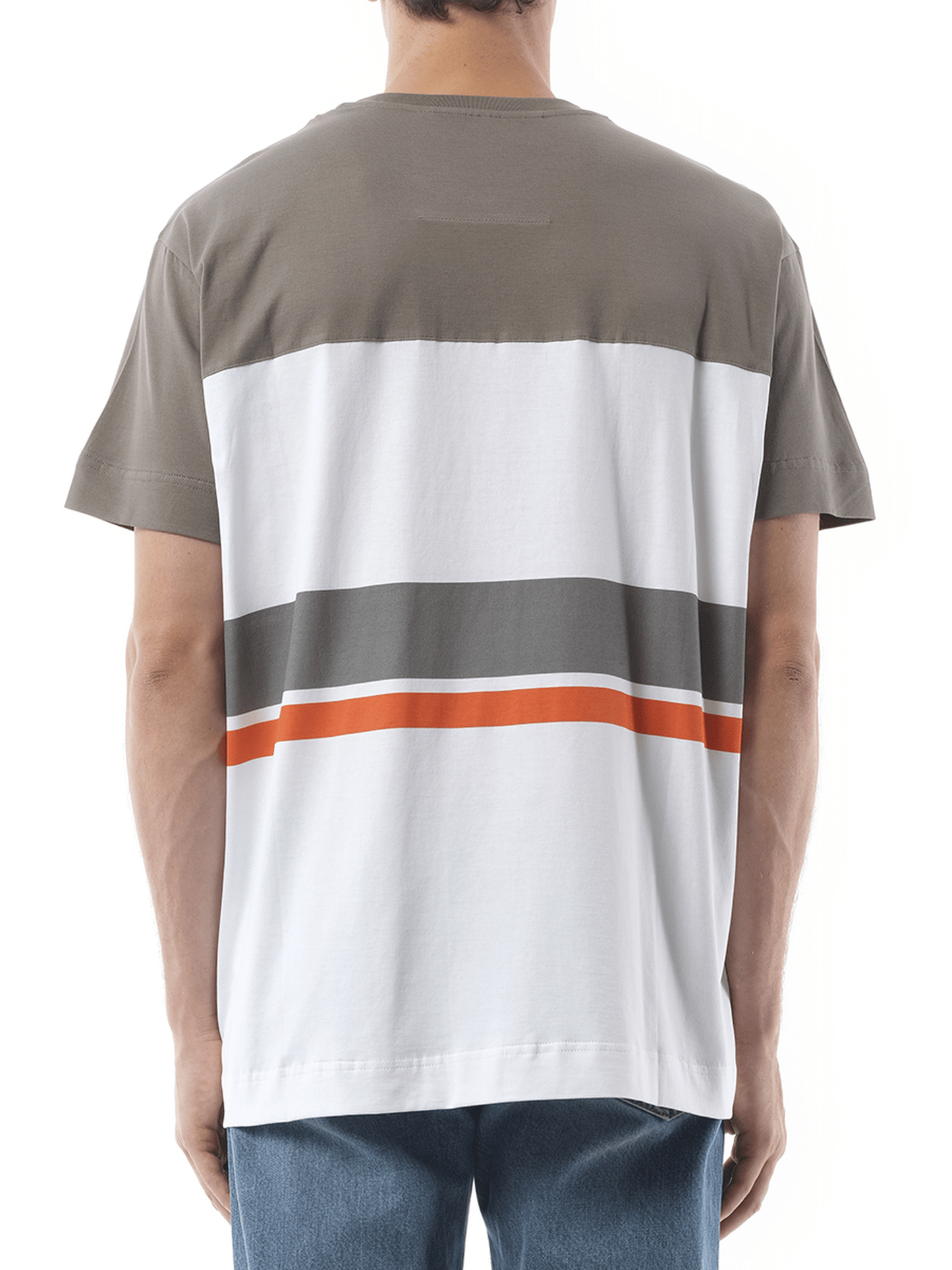Givenchy College Print Stripes Logo T-Shirt in Grey/White