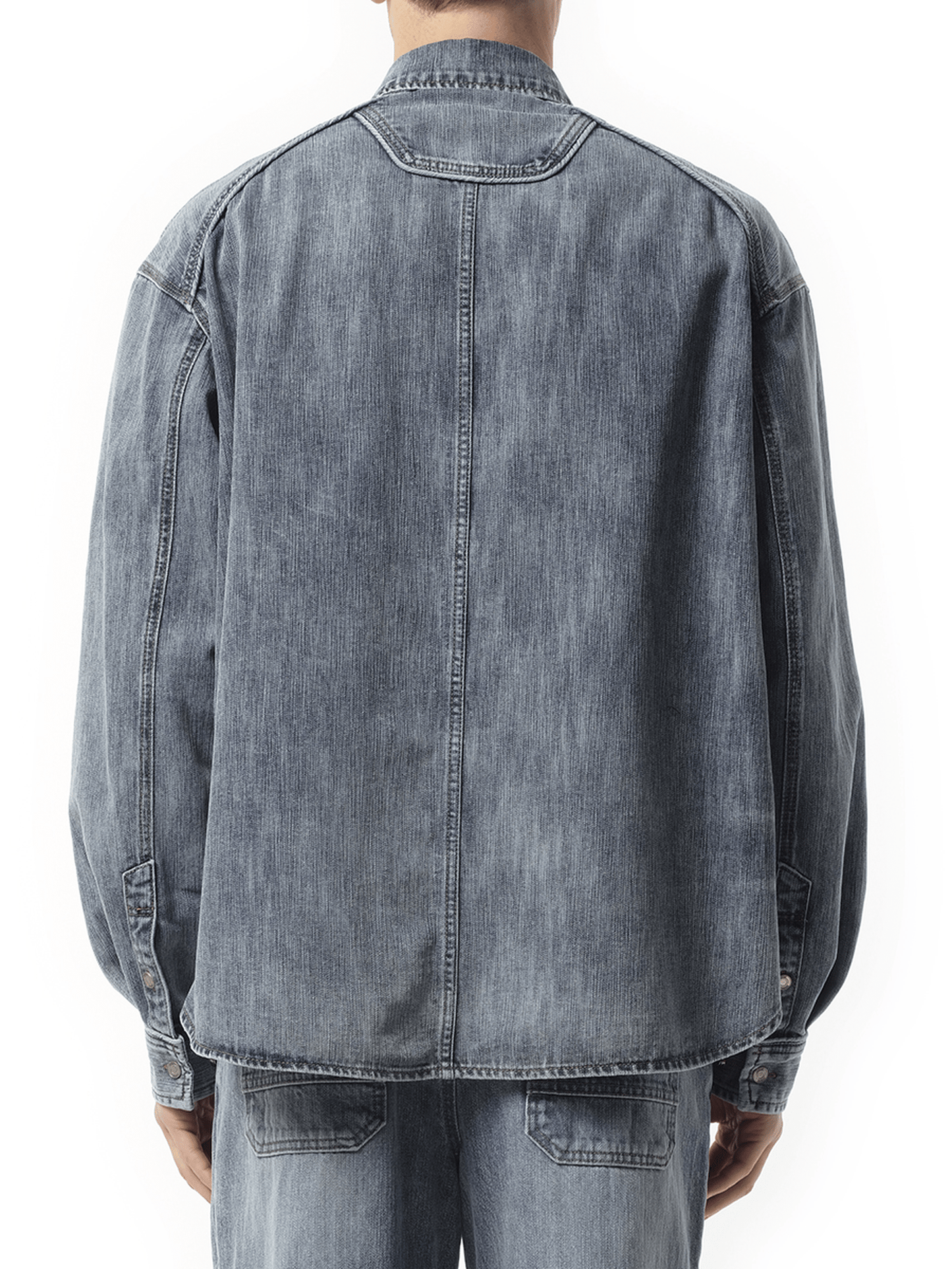 Juunj Side Washed Denim Shirts in Blue