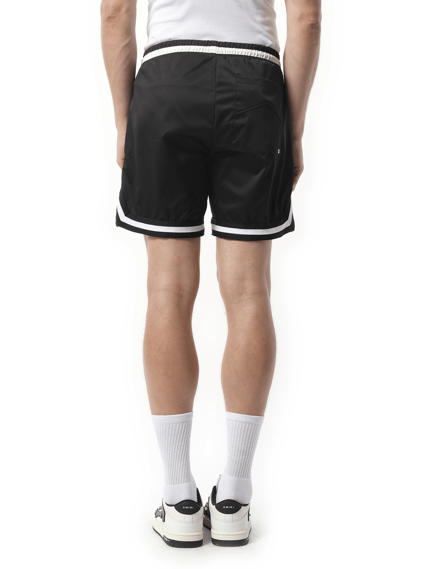 Rhude Rhude Logo Basketball Swim Shorts in Black/White
