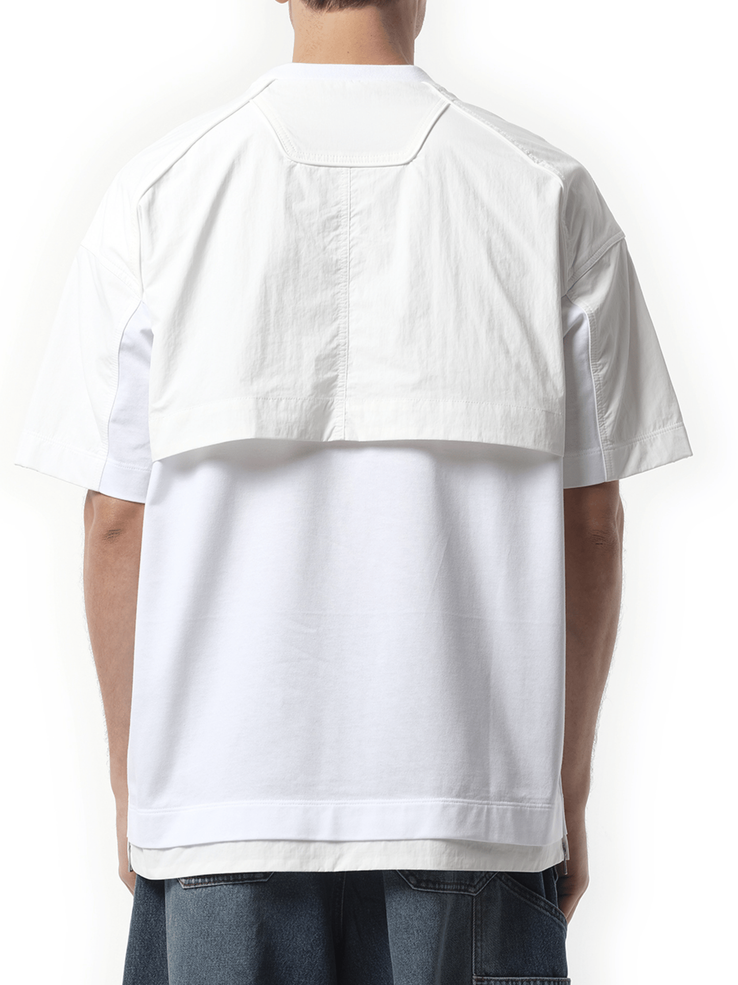 Juunj Nylon Layered T-Shirt in White