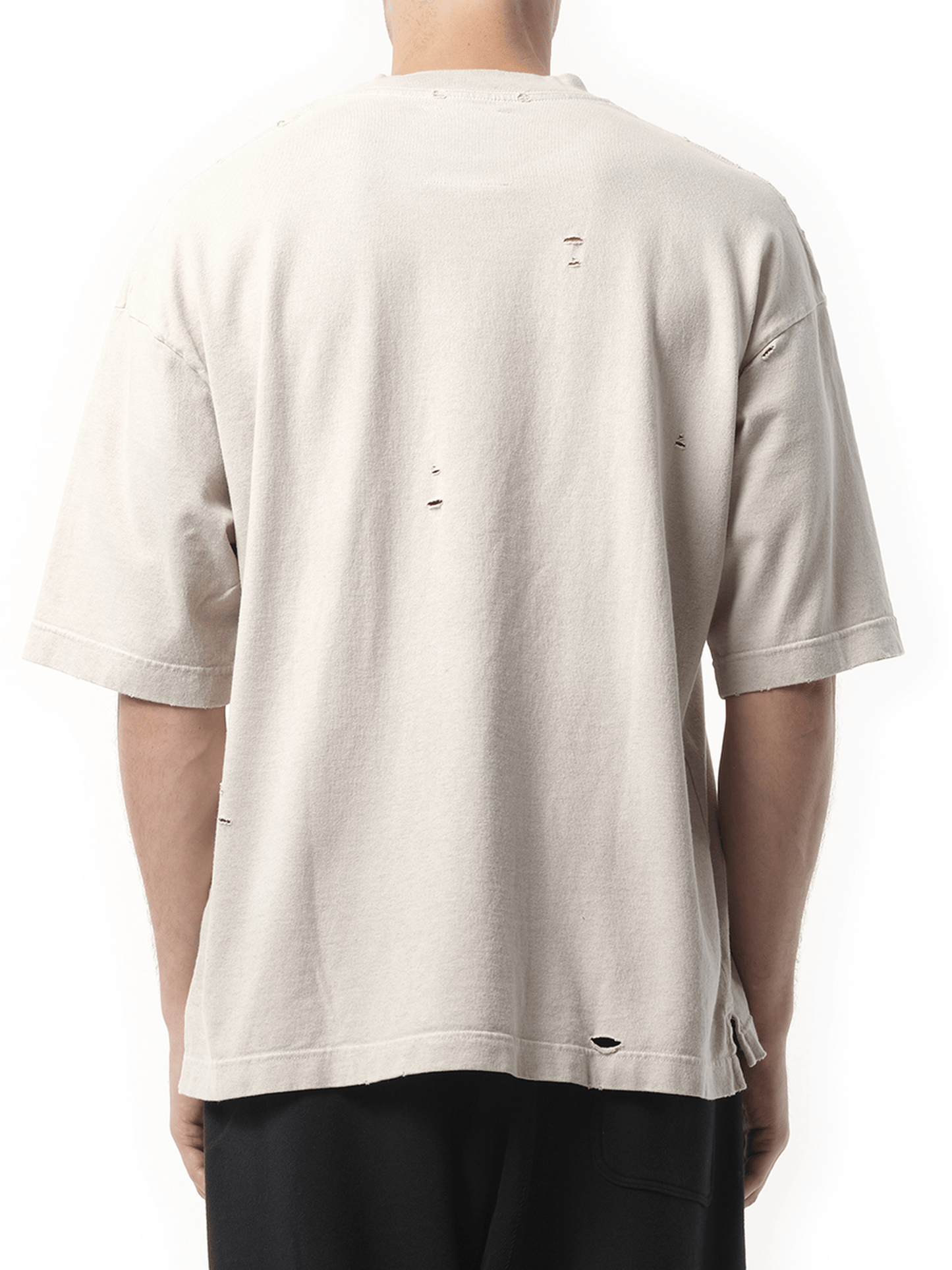 Maison Mihara Yasuhiro Sun Fade Distressed T-Shirt in Beige