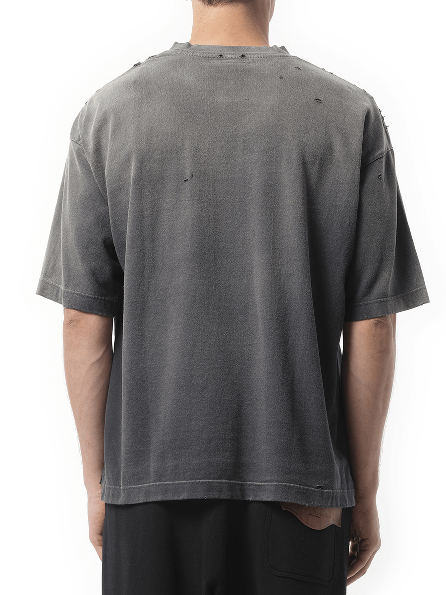 Maison Mihara Yasuhiro Sun Fade Distressed T-Shirt in Black