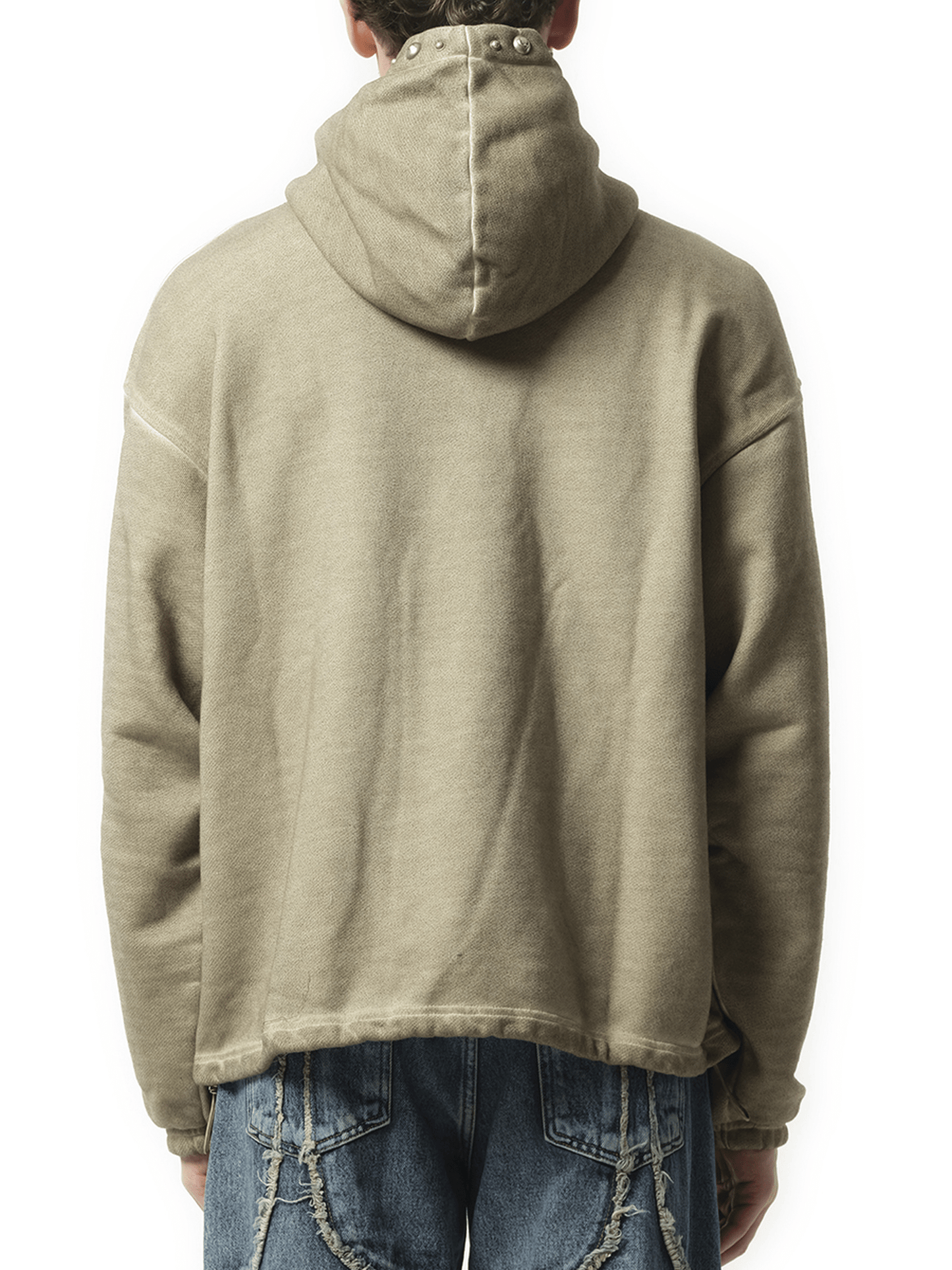 Thug Club Peace Stud Hoodie in Beige