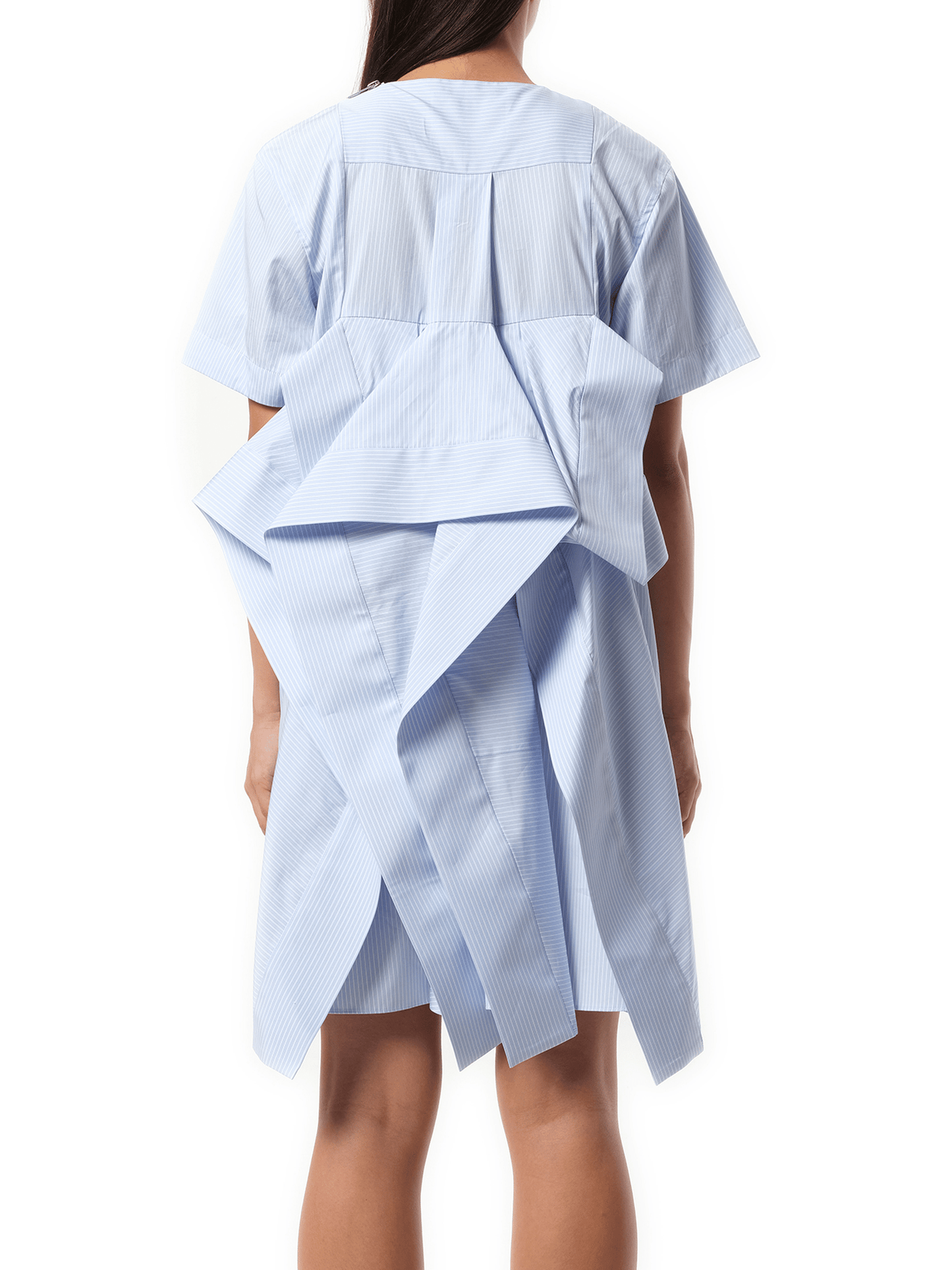 Sacai Poplin Dress in Light Blue Stripe