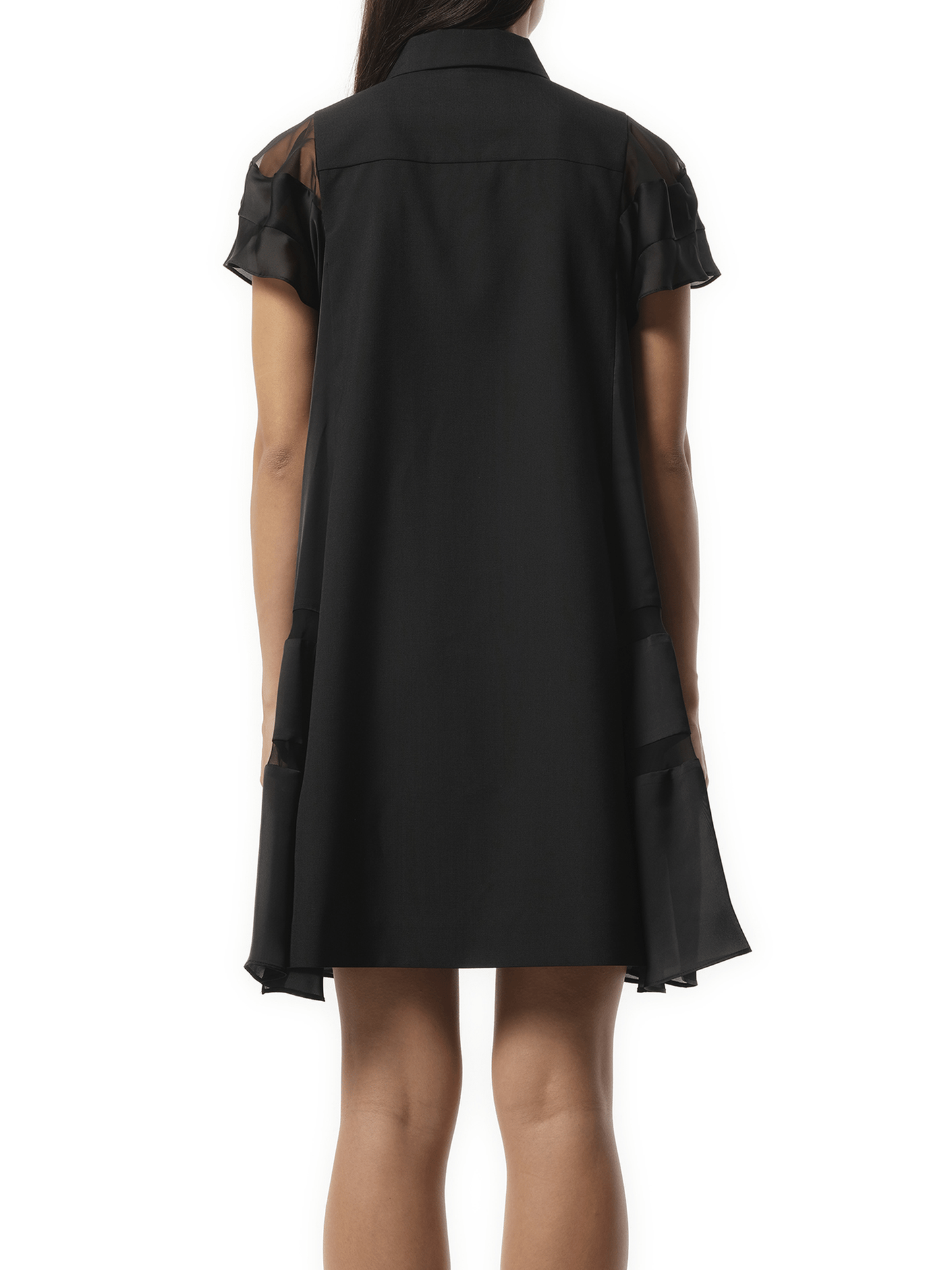 Sacai Suiting x Satin Dress in Black