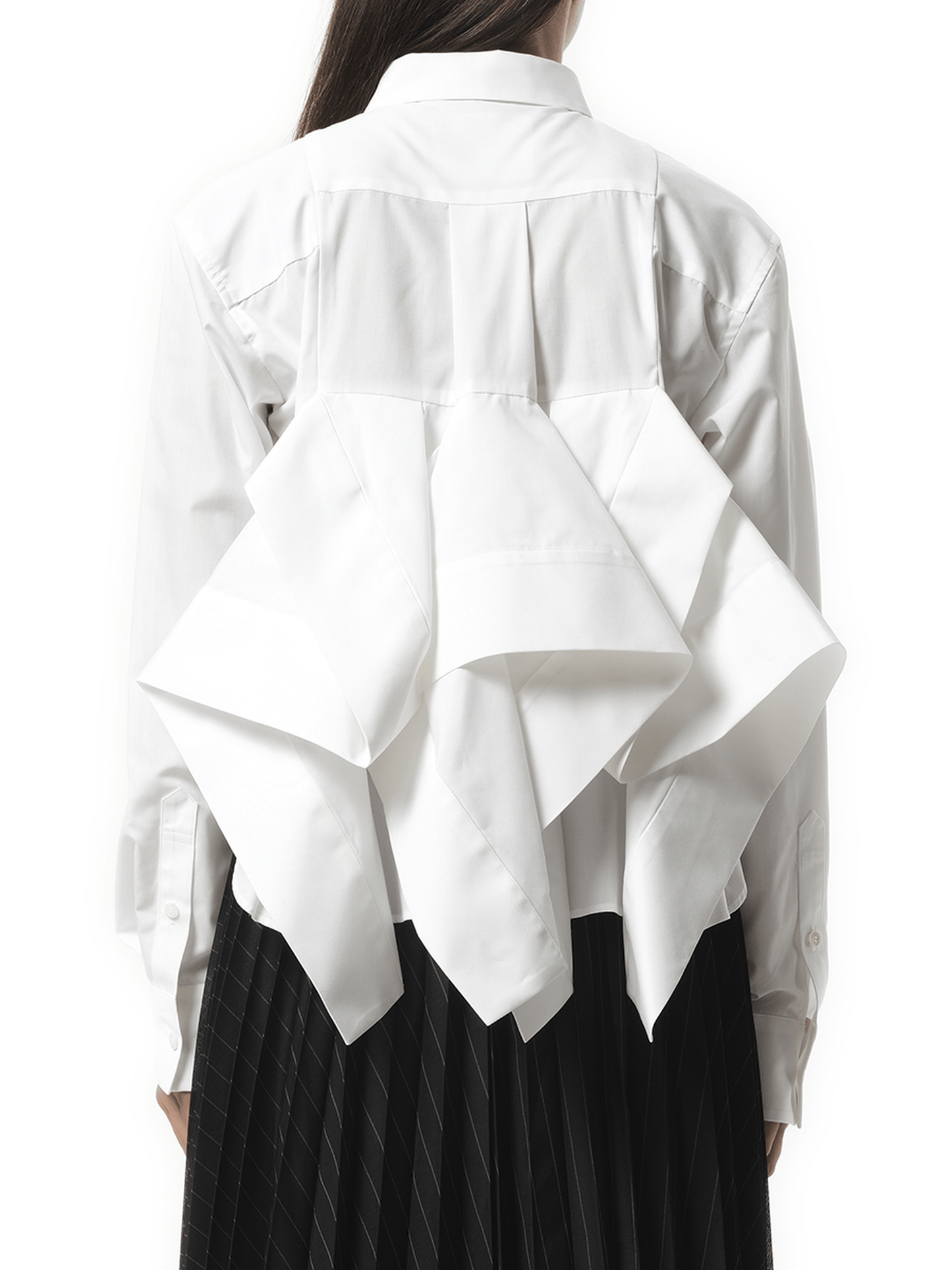 Sacai Poplin Flap Shirt in Off White
