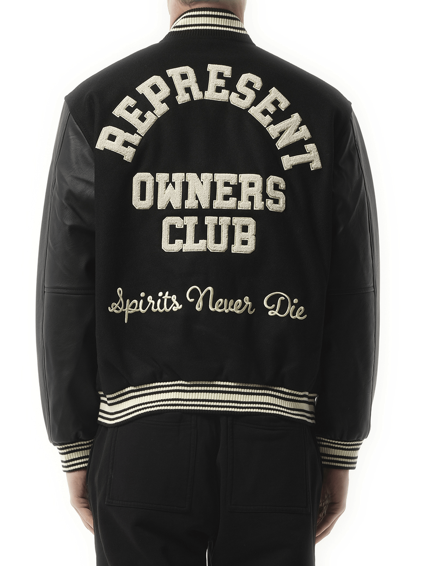 Represent Owners Club Varsity Jacket in Black