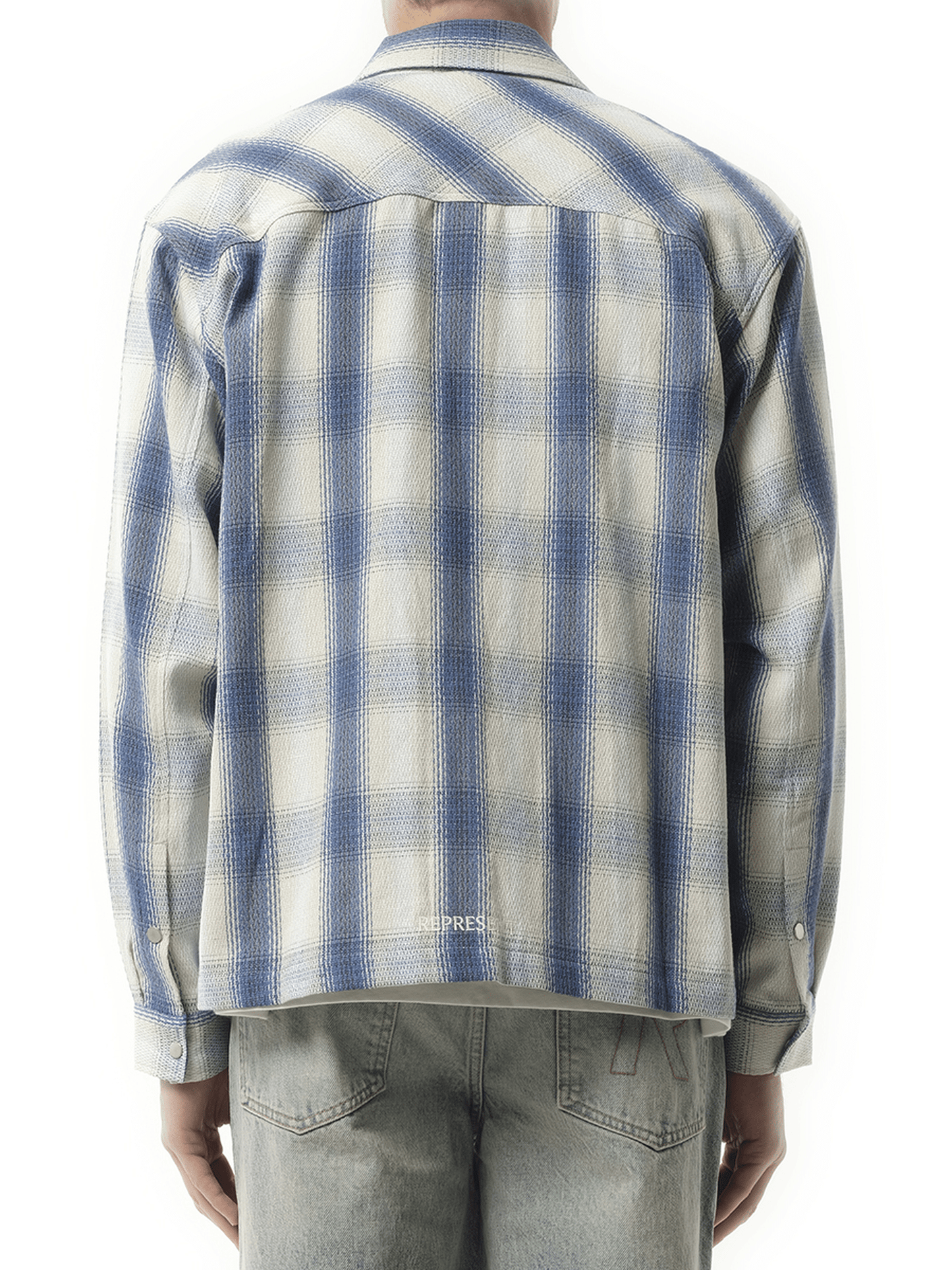 Represent Season Flannel Shirt in Mid Blue
