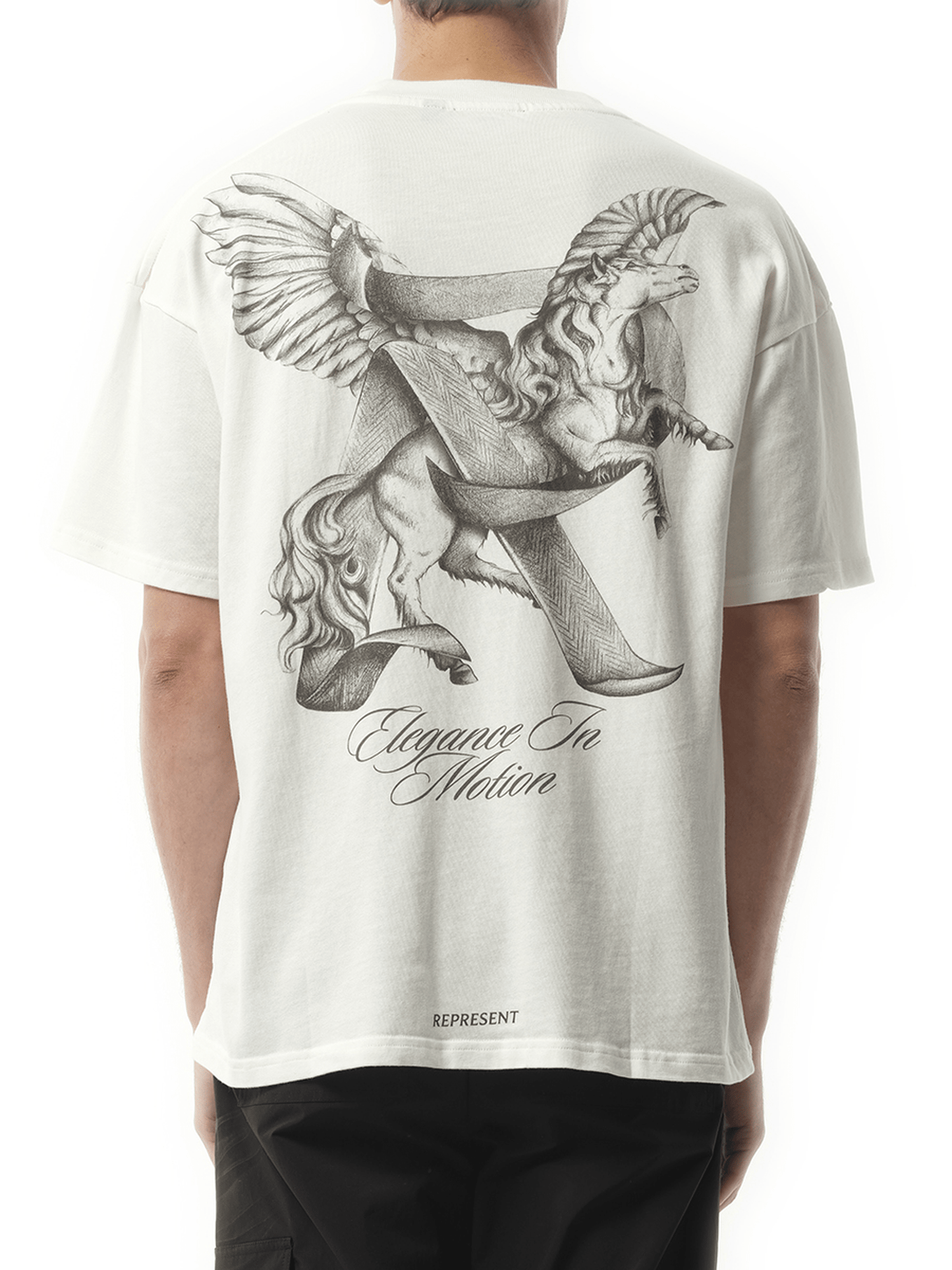 Represent Elegance In Motion T-Shirt in Flat White