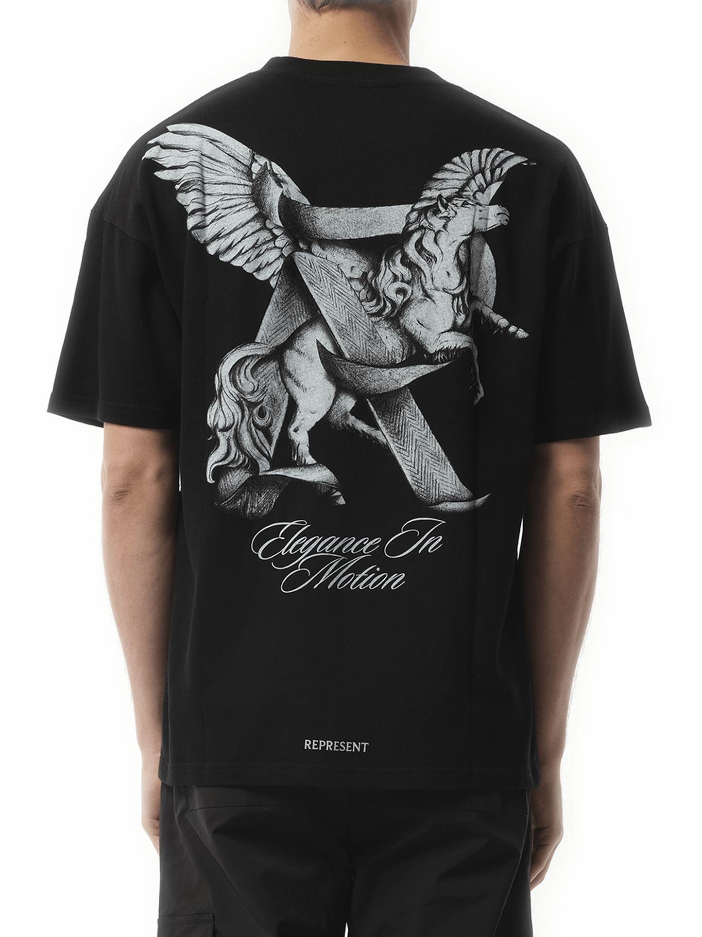 Represent Elegance In Motion T-Shirt in Jet Black