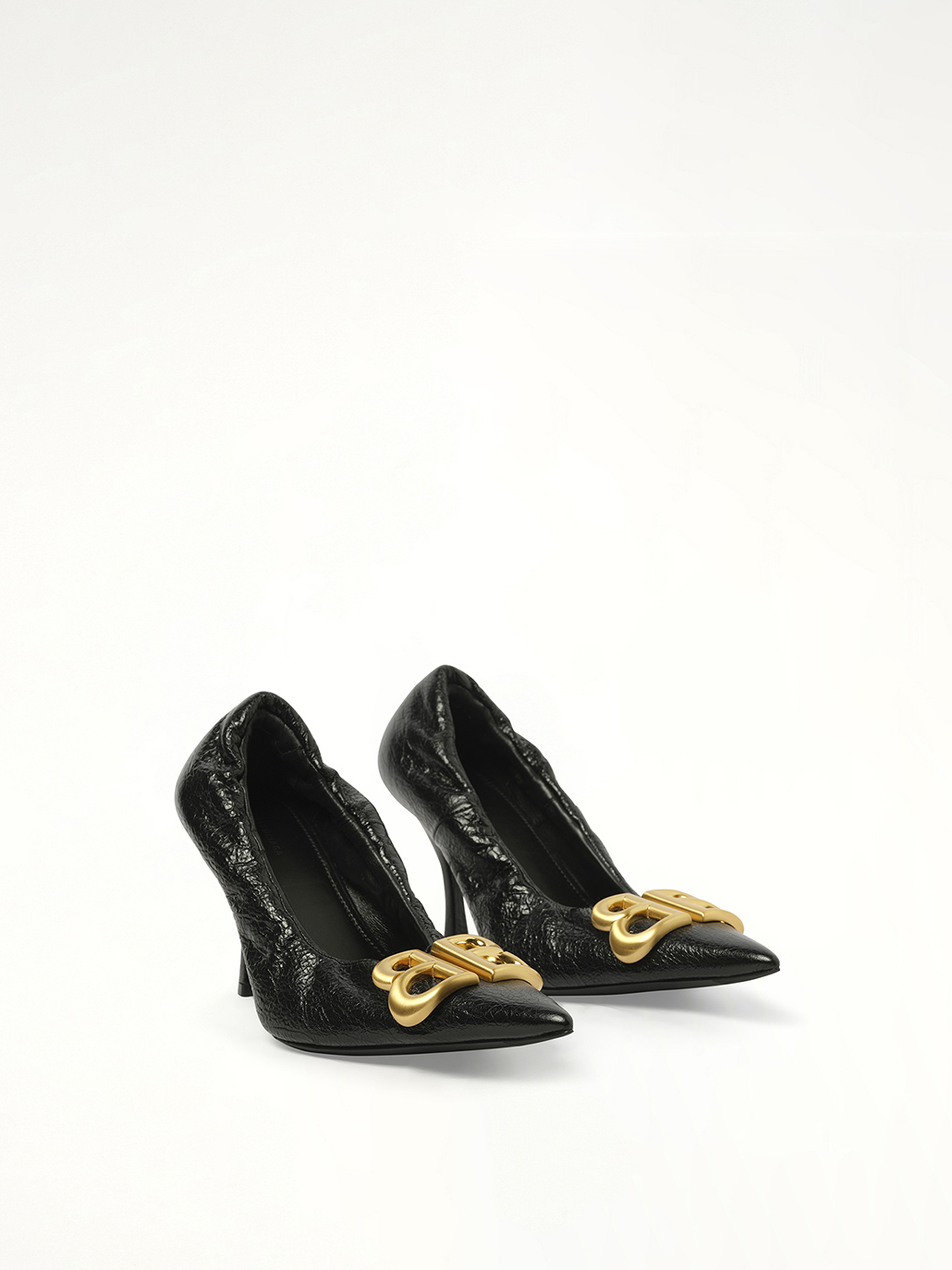 Monaco Pump BB H90 in Black/Gold Front View | BALENCIAGA