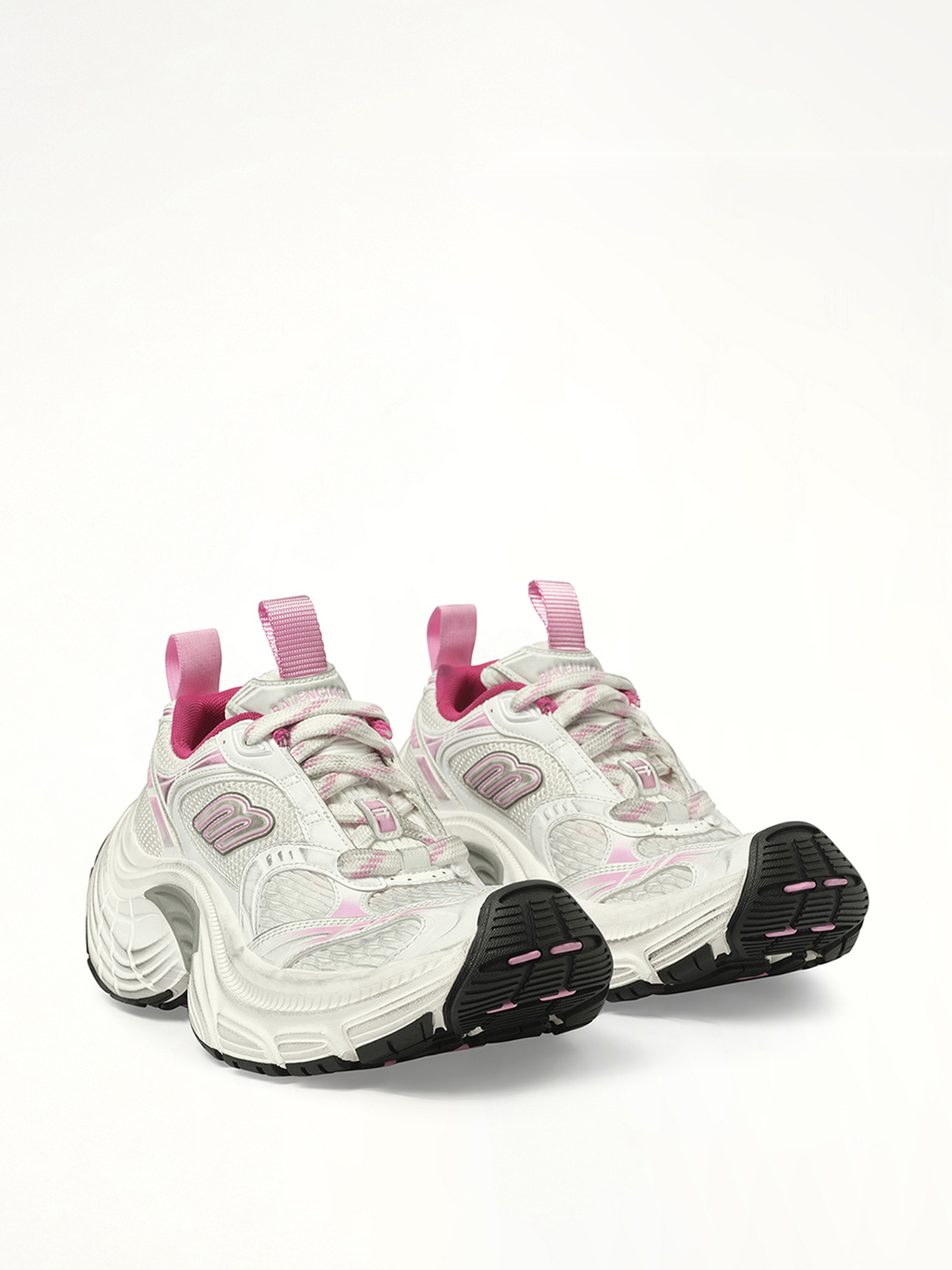6XL Sneaker in White/Pink/Grey/Black Front View | BALENCIAGA