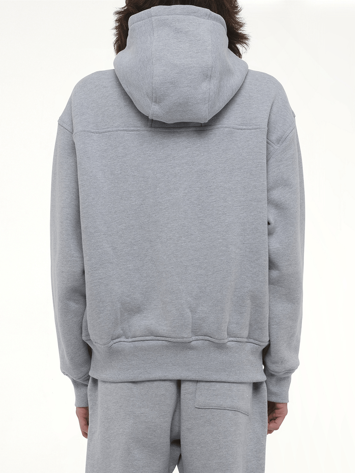 Rhude Classique Full-Zip Hoodie in Heather Gray