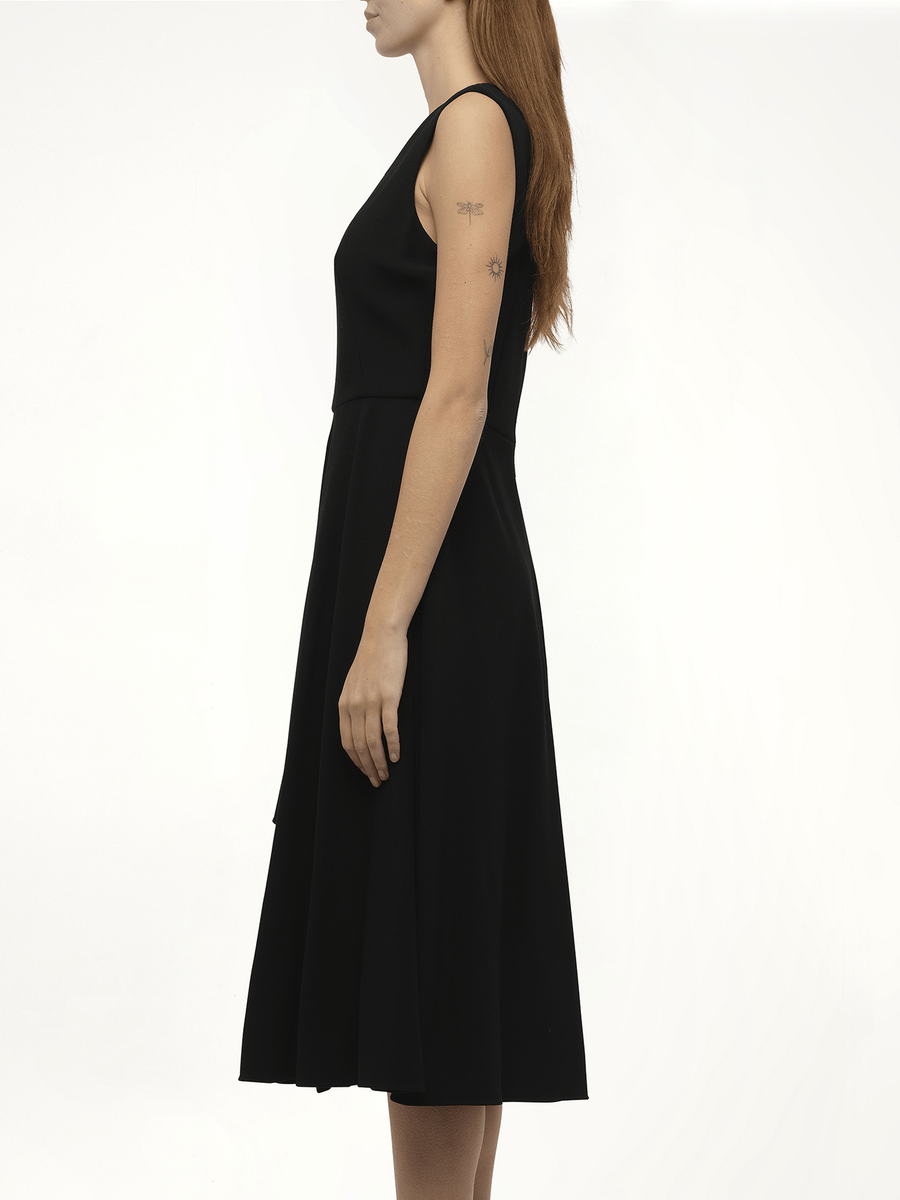 Amq - Crepe Dress in Black