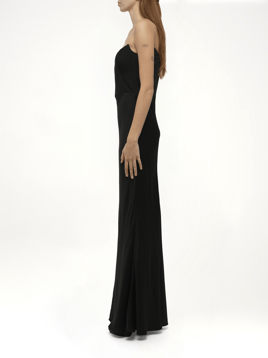 Amq - Fluid Satin Dress in Black