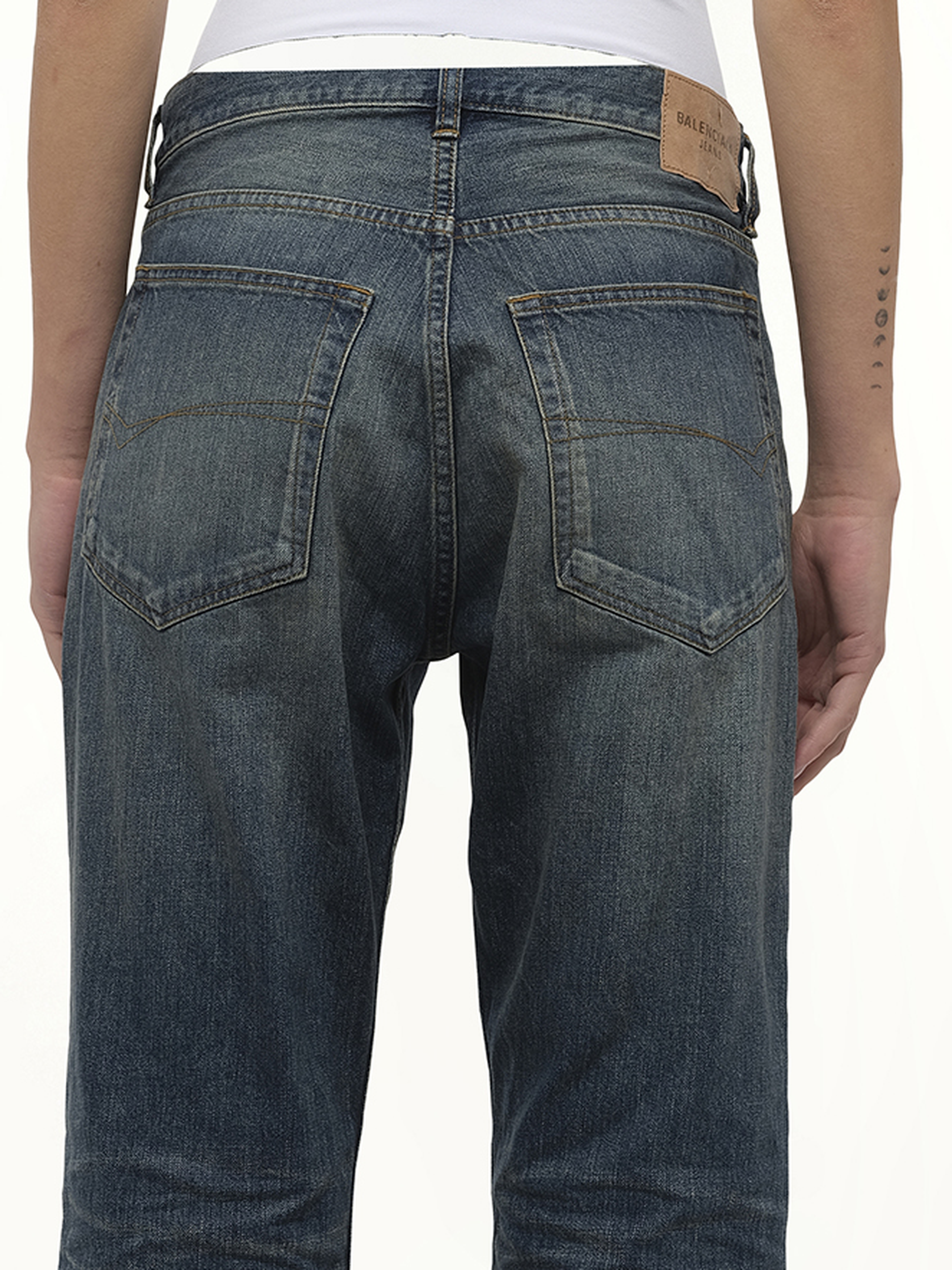 Balenciaga Straight Fit Denim Pants in Whiskers