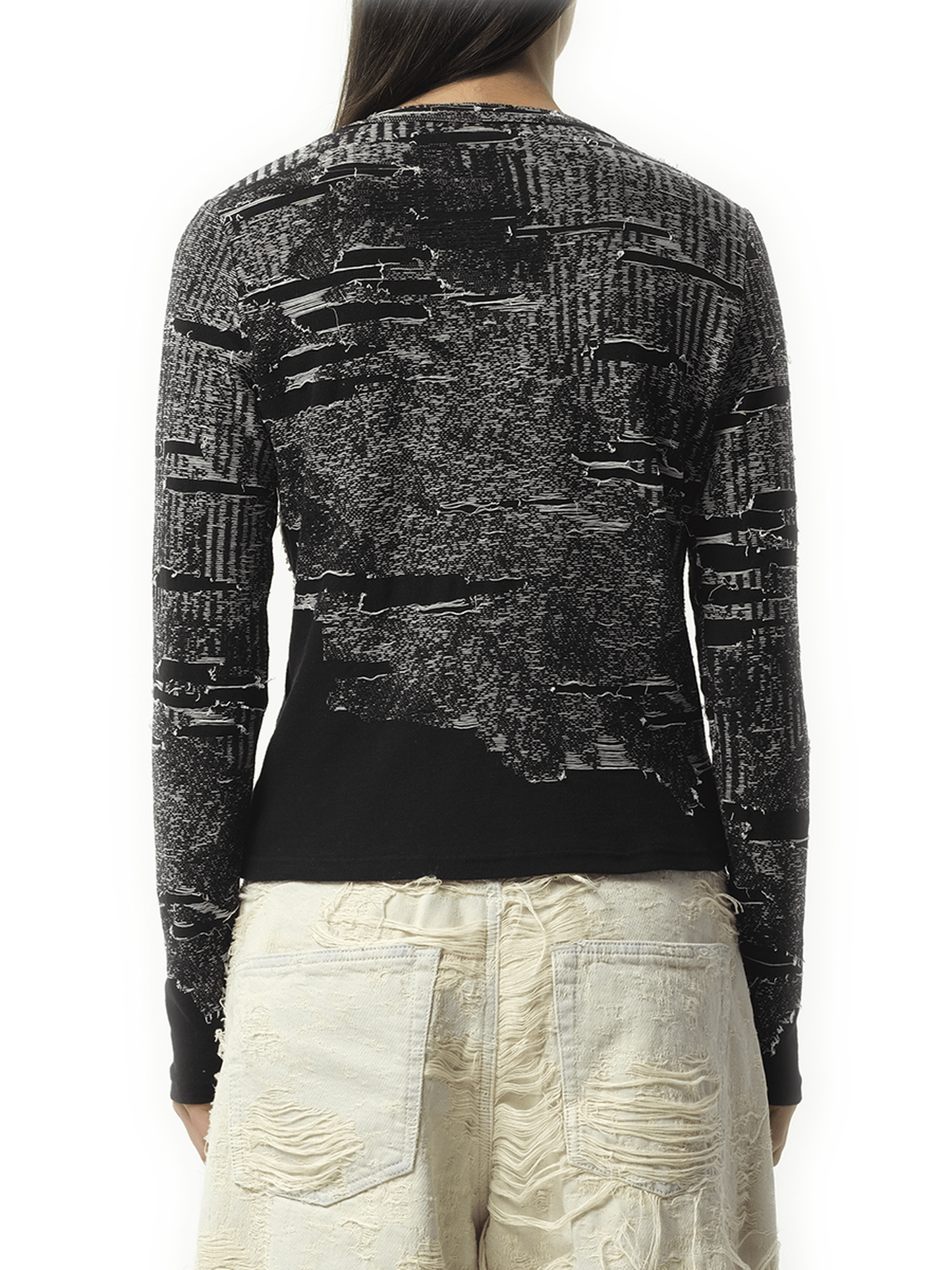 Diesel Distressed Knit Cardigan in Black