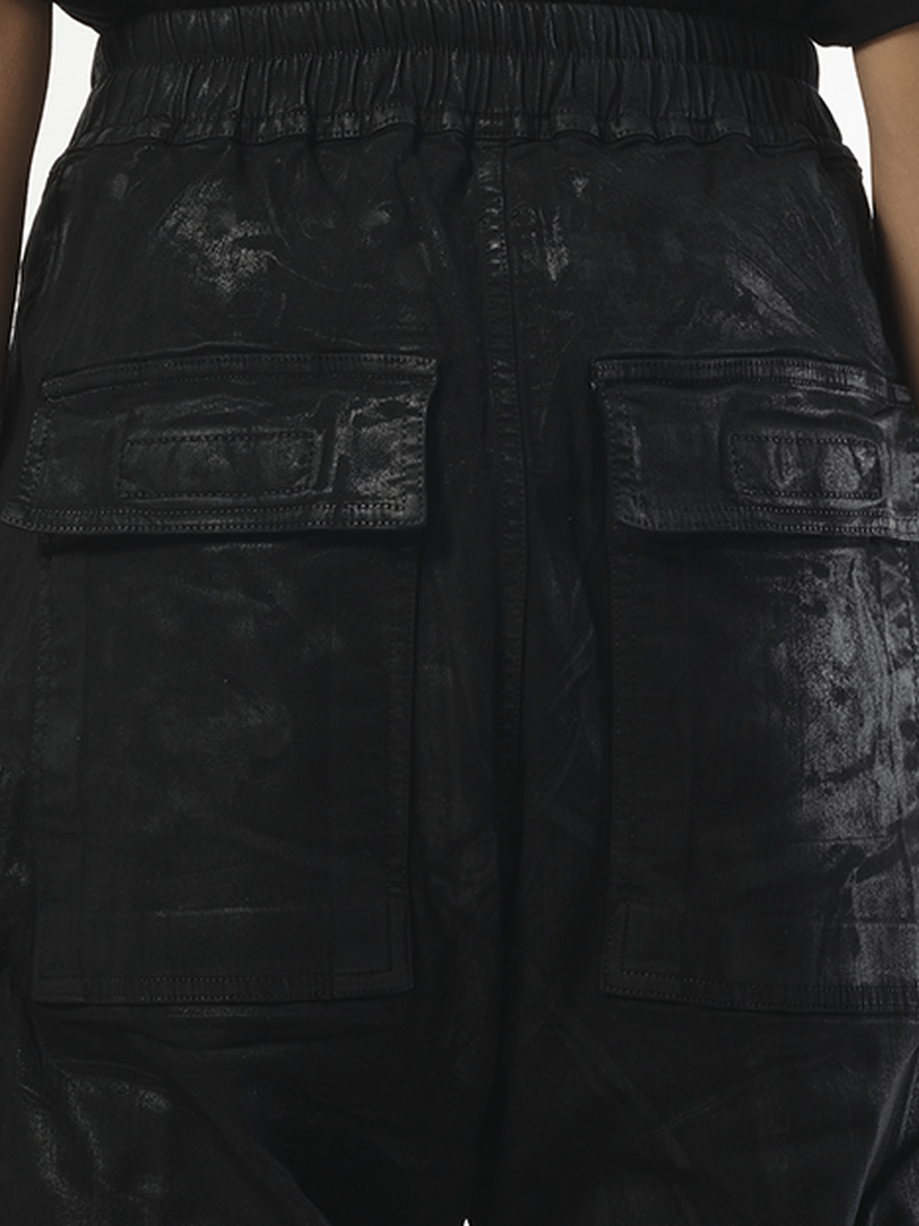 Rick Owens Drkshdw Denim Double Cargo Jumbo Belas in Black